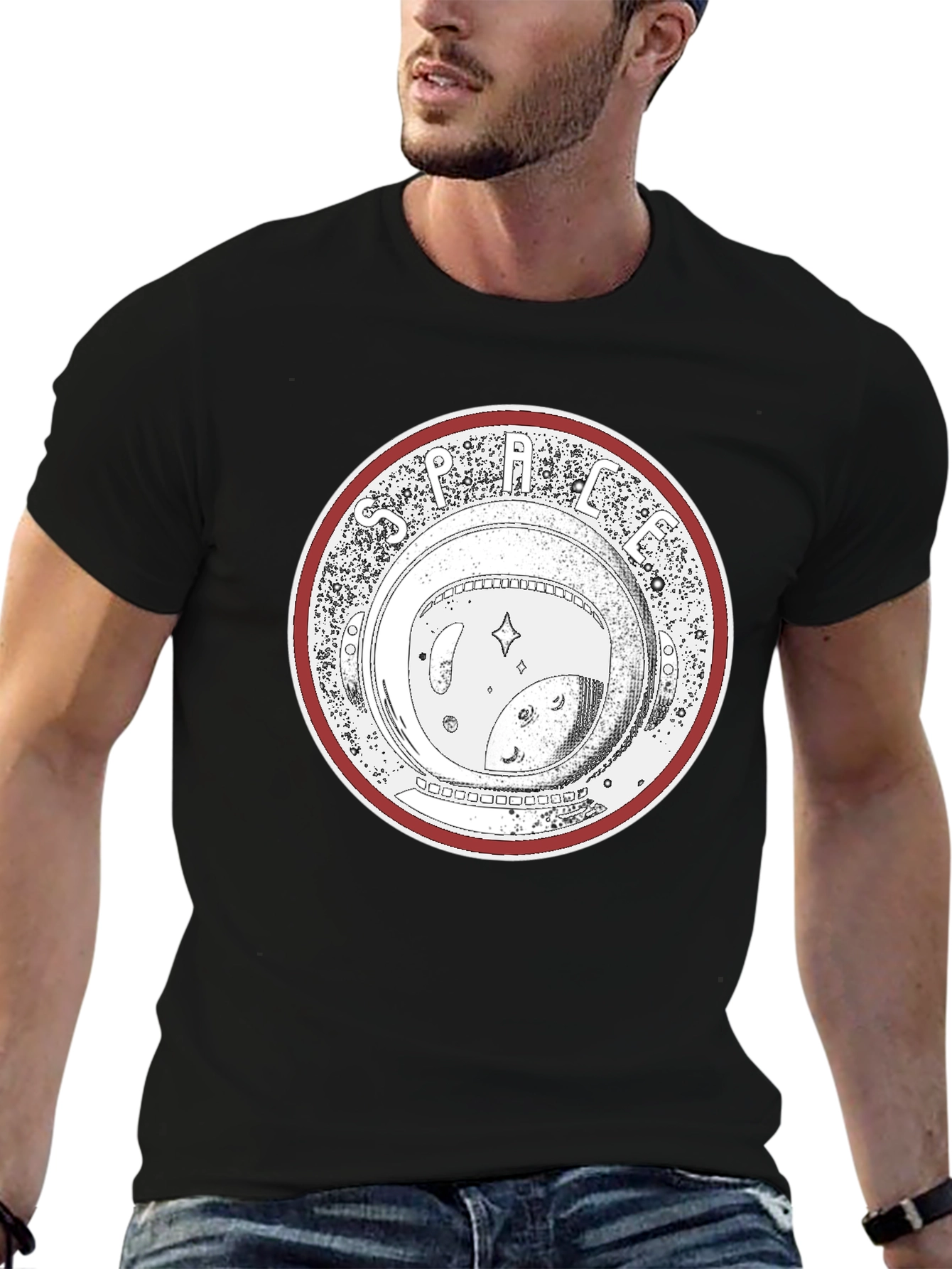 Space Lens Graphic T-Shirt - Black