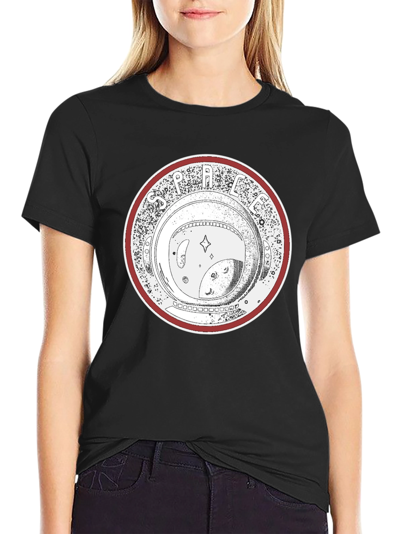 Space Lens Graphic T-Shirt - Black