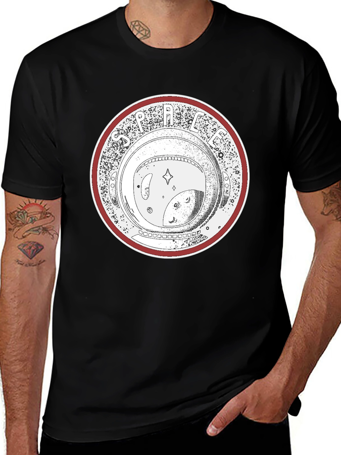 Space Lens Graphic T-Shirt - Black