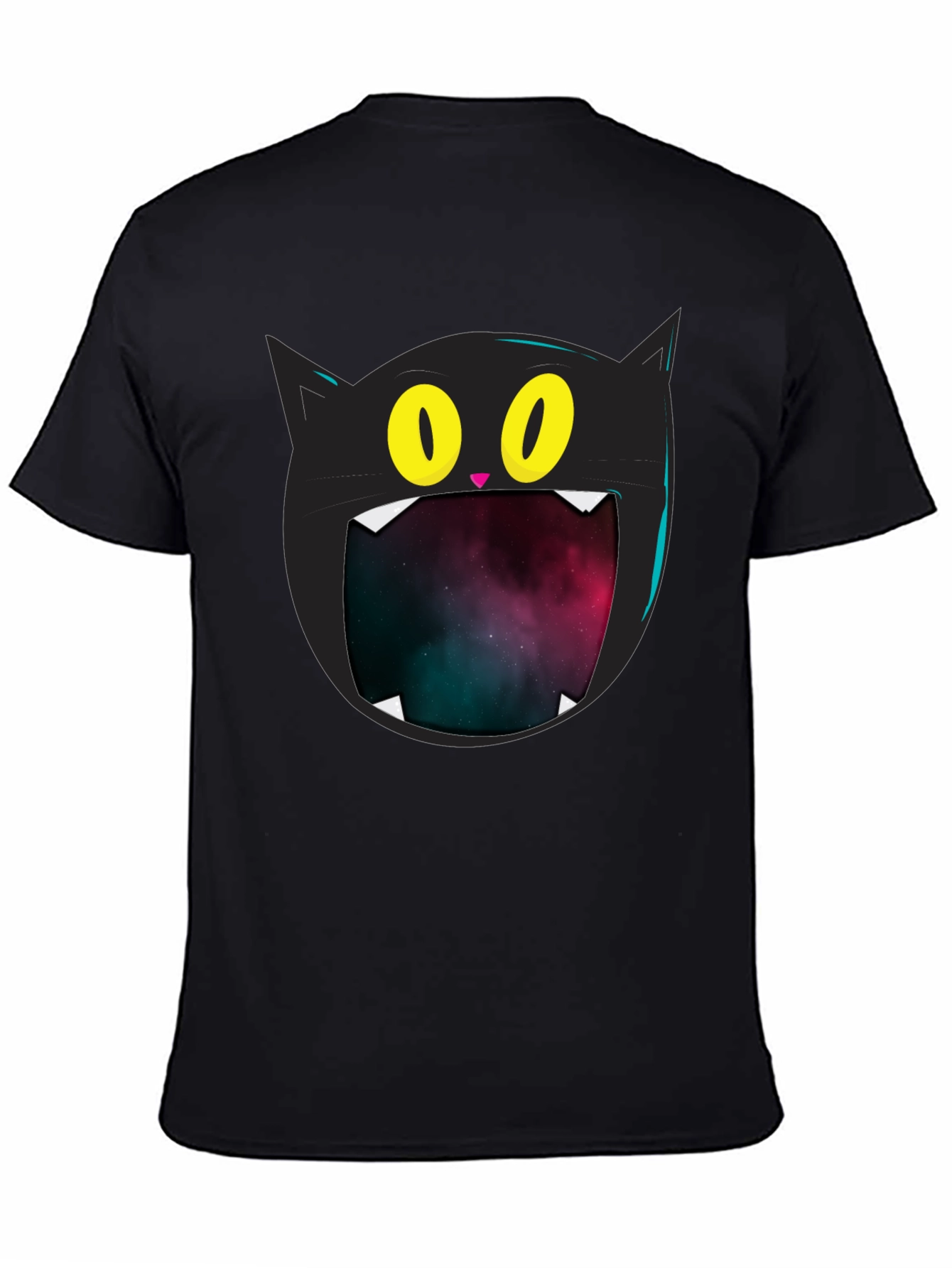 Cosmic Cat T-Shirt - Black Graphic Tee