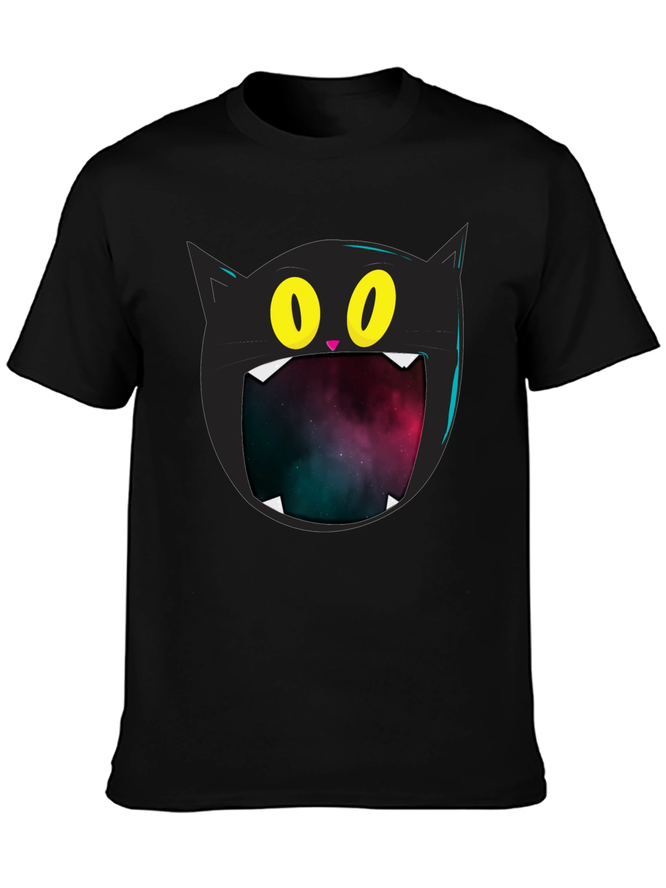 Cosmic Cat T-Shirt - Black Graphic Tee