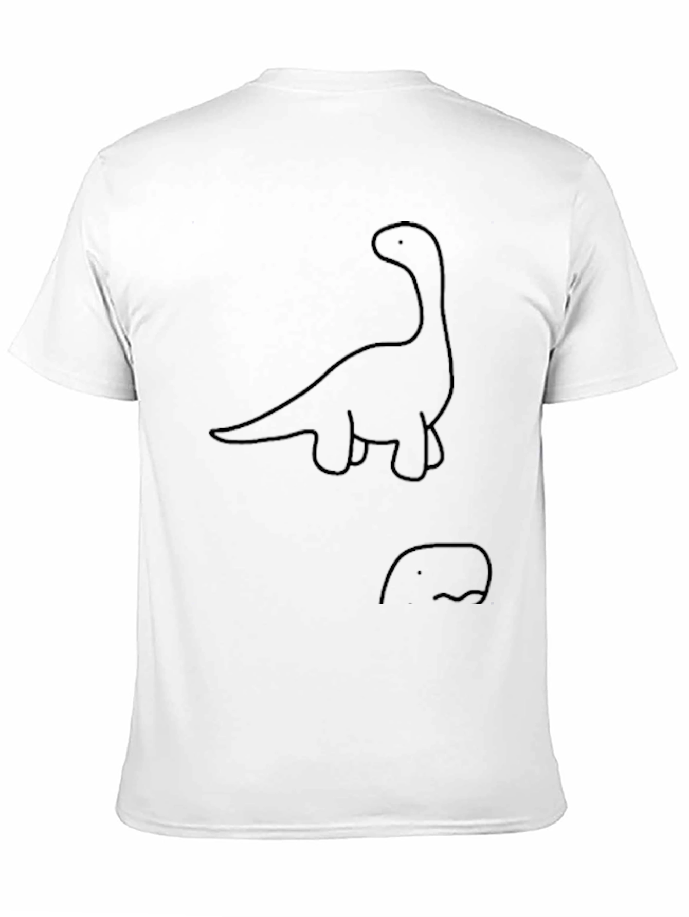 Dino Outline Tee - Casual Black T-Shirt