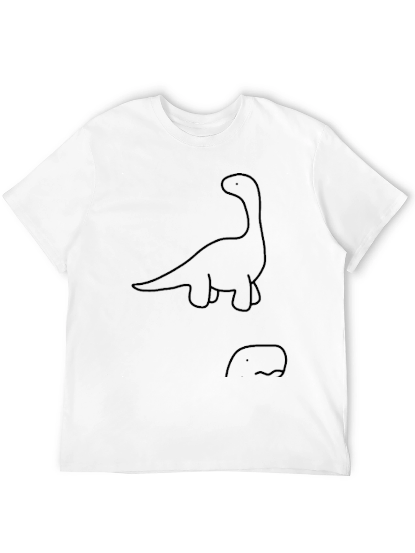 Dino Outline Tee - Casual Black T-Shirt