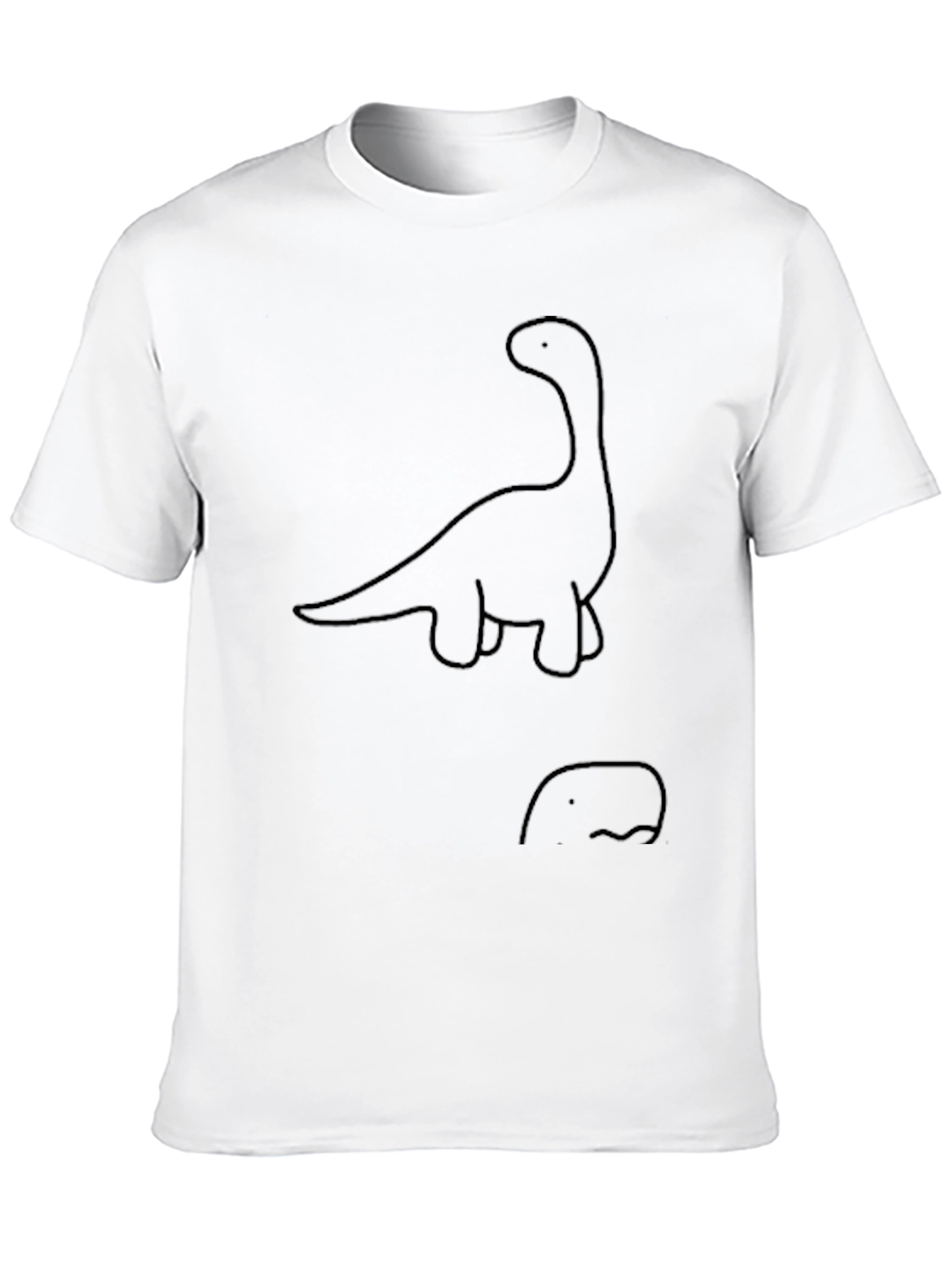 Dino Outline Tee - Casual Black T-Shirt