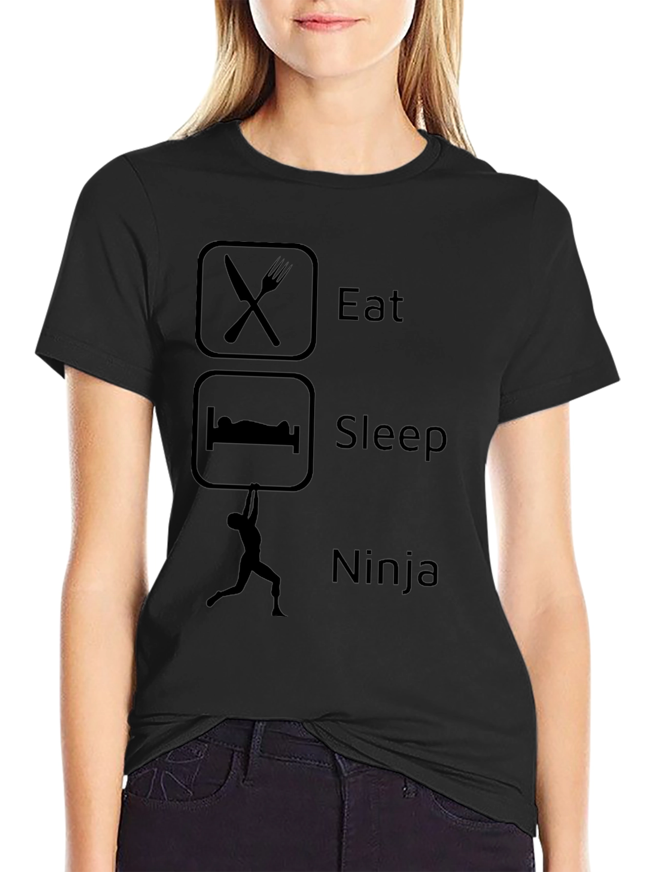 Eat Sleep Ninja T-Shirt - Black Graphic Tee