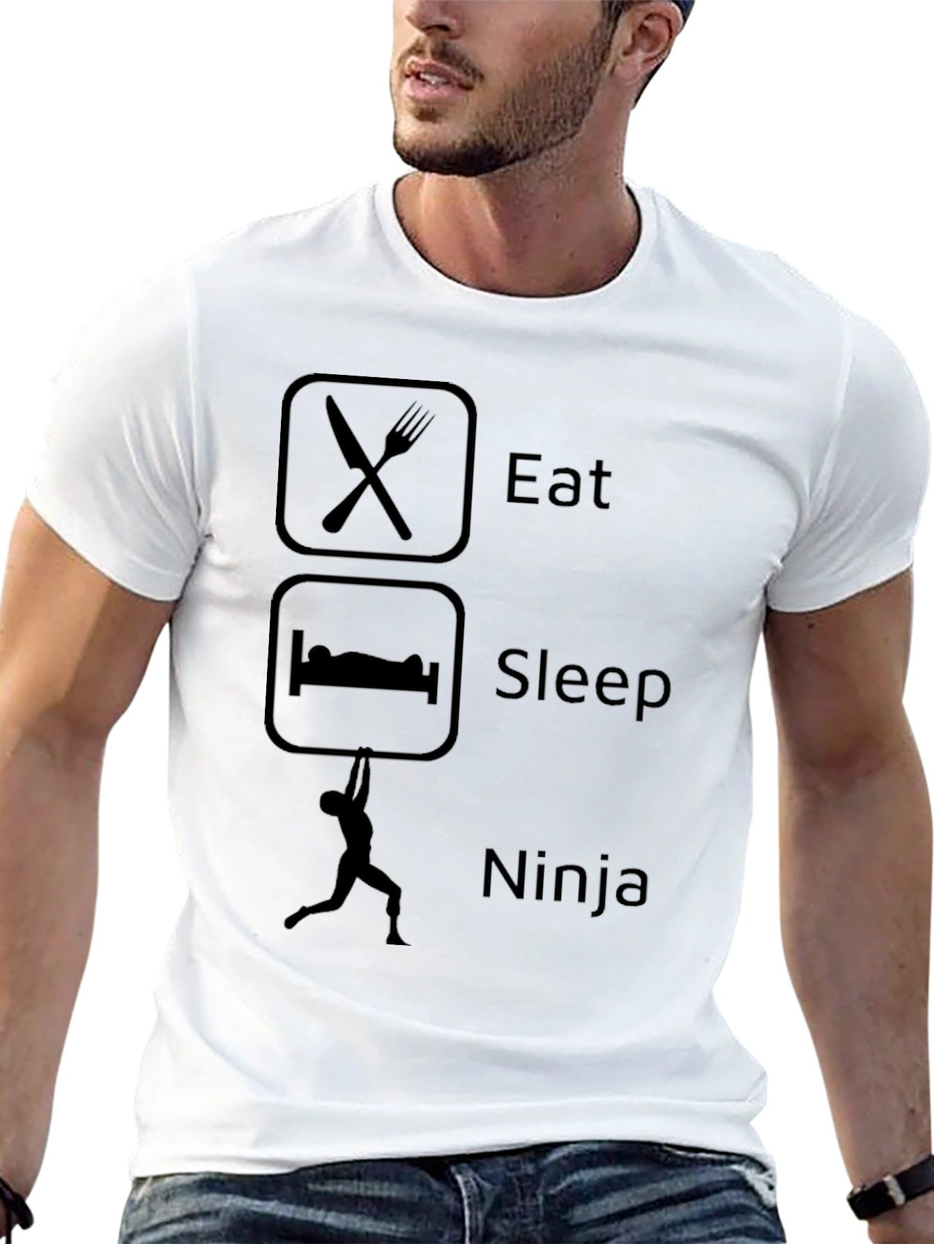 Eat Sleep Ninja T-Shirt - Black Graphic Tee