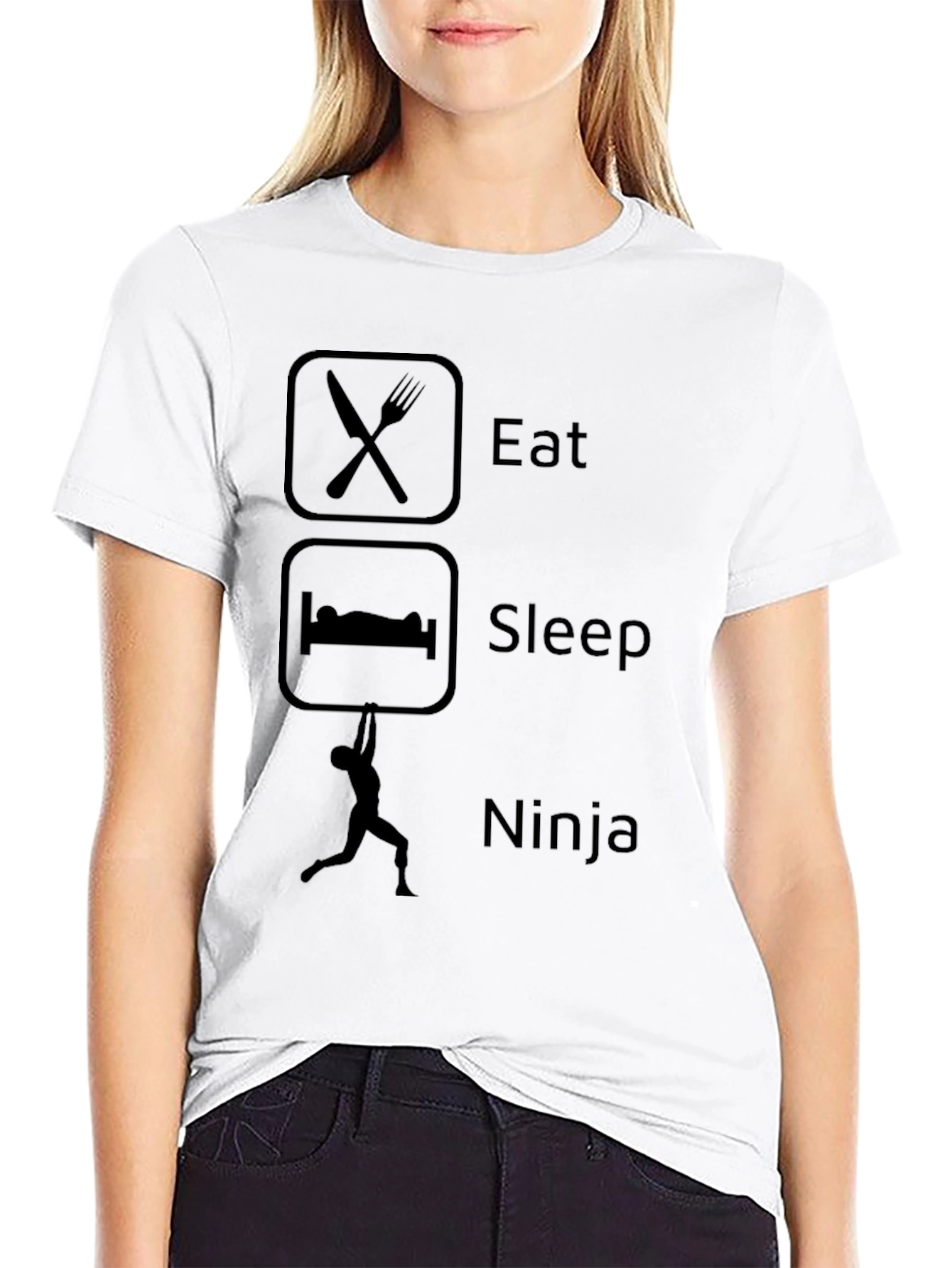 Eat Sleep Ninja T-Shirt - Black Graphic Tee