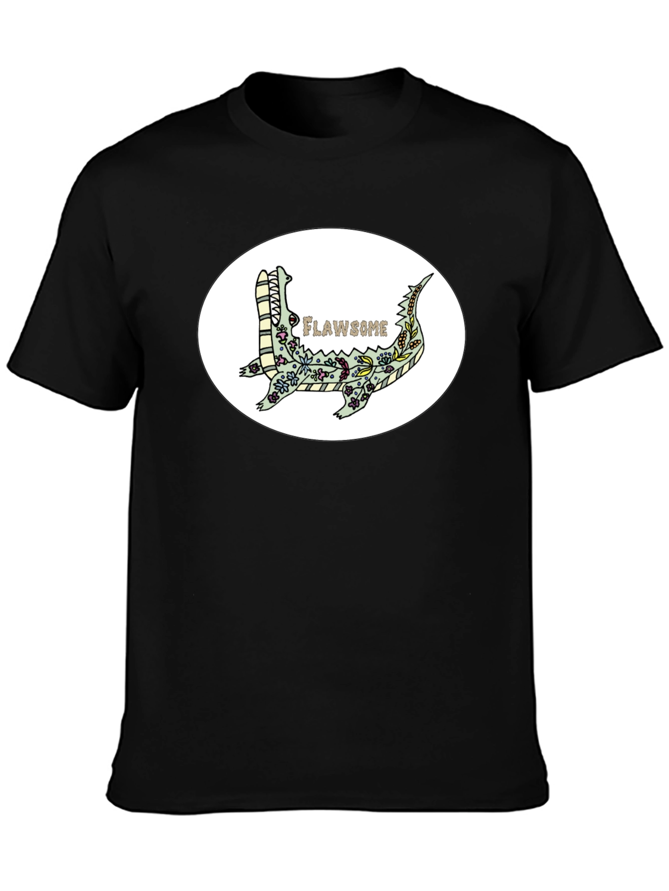 Flawsome Crocodile T-Shirt - Black Graphic Tee