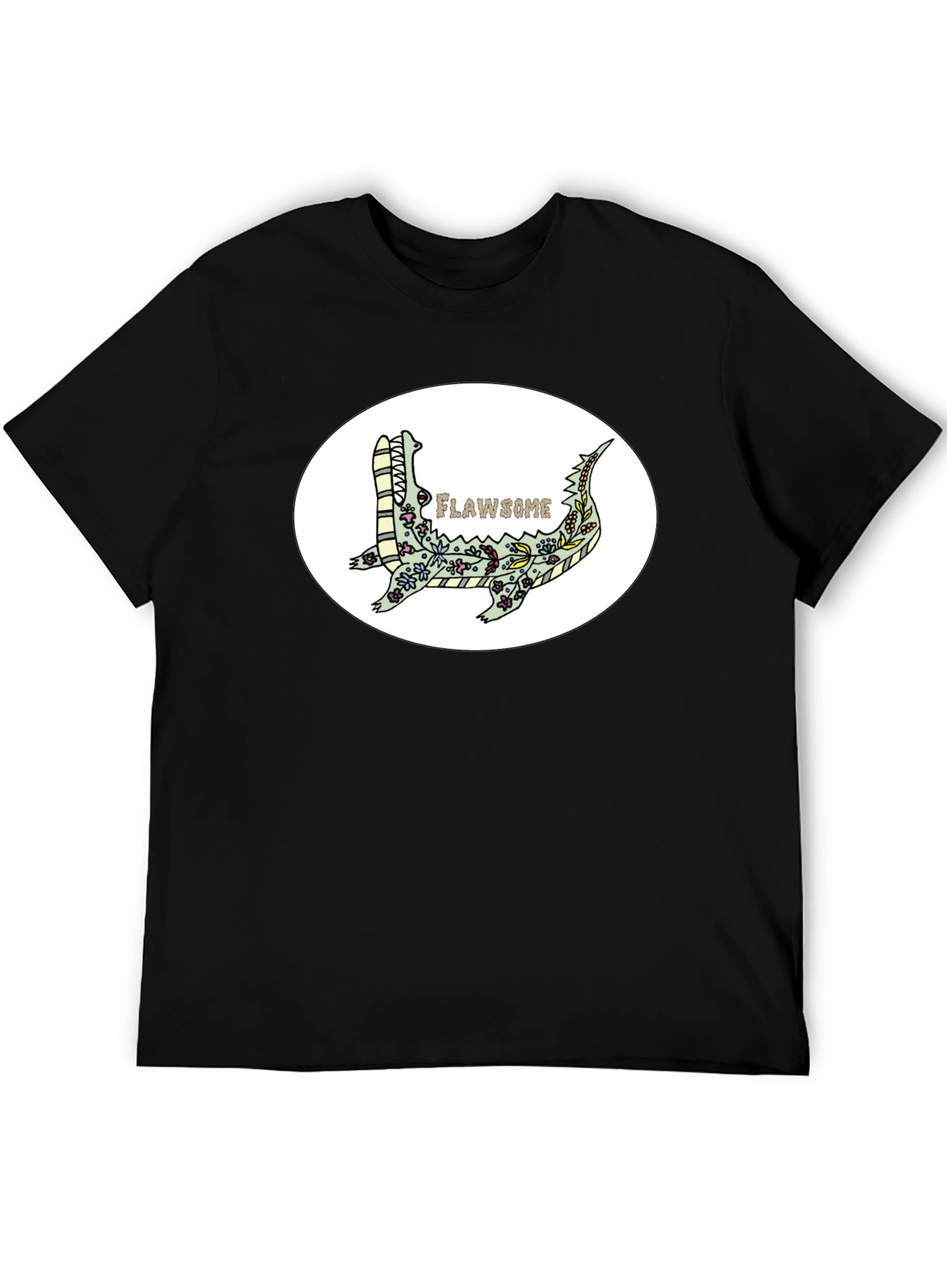 Flawsome Crocodile T-Shirt - Black Graphic Tee