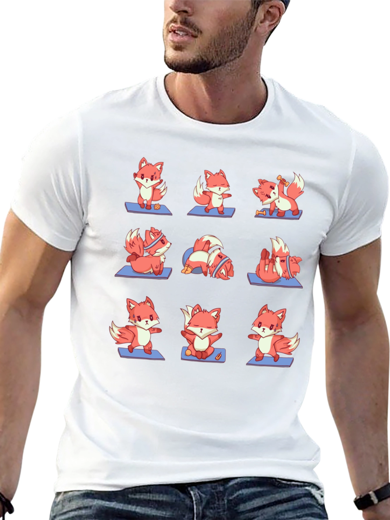 Yoga Foxes T-Shirt: Zen Animal Design