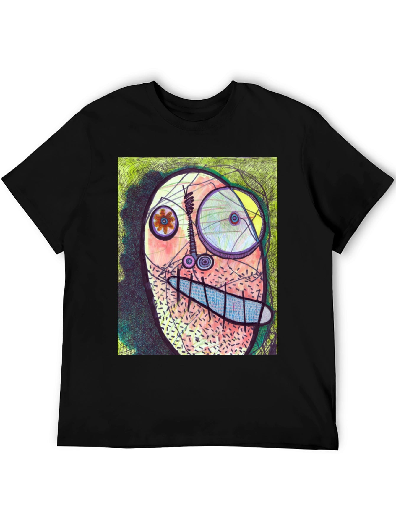 Abstract Face Graphic Tee - Unique Art T-Shirt