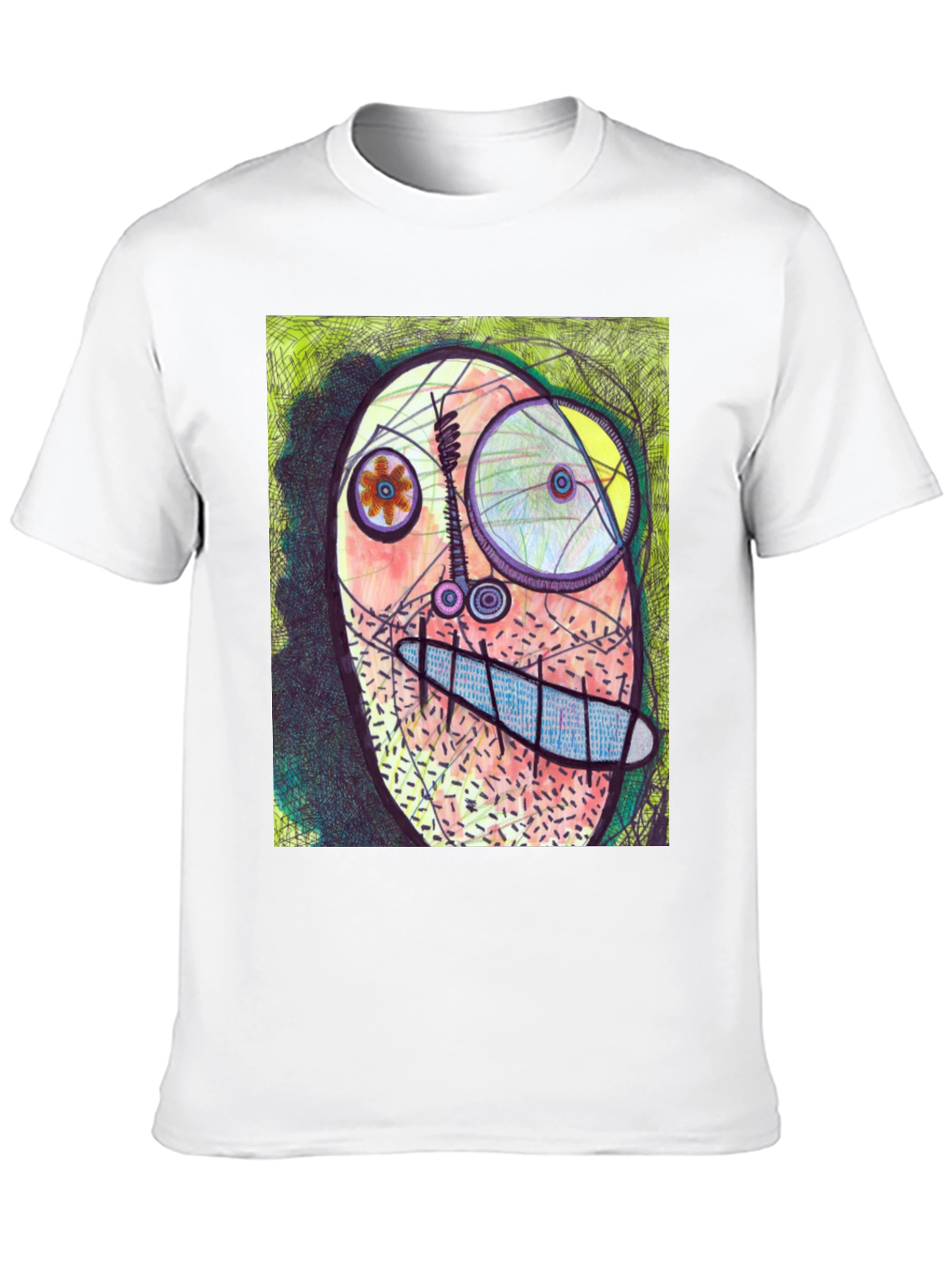 Abstract Face Graphic Tee - Unique Art T-Shirt