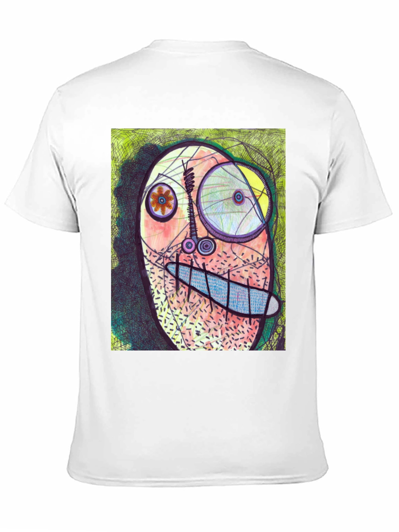 Abstract Face Graphic Tee - Unique Art T-Shirt