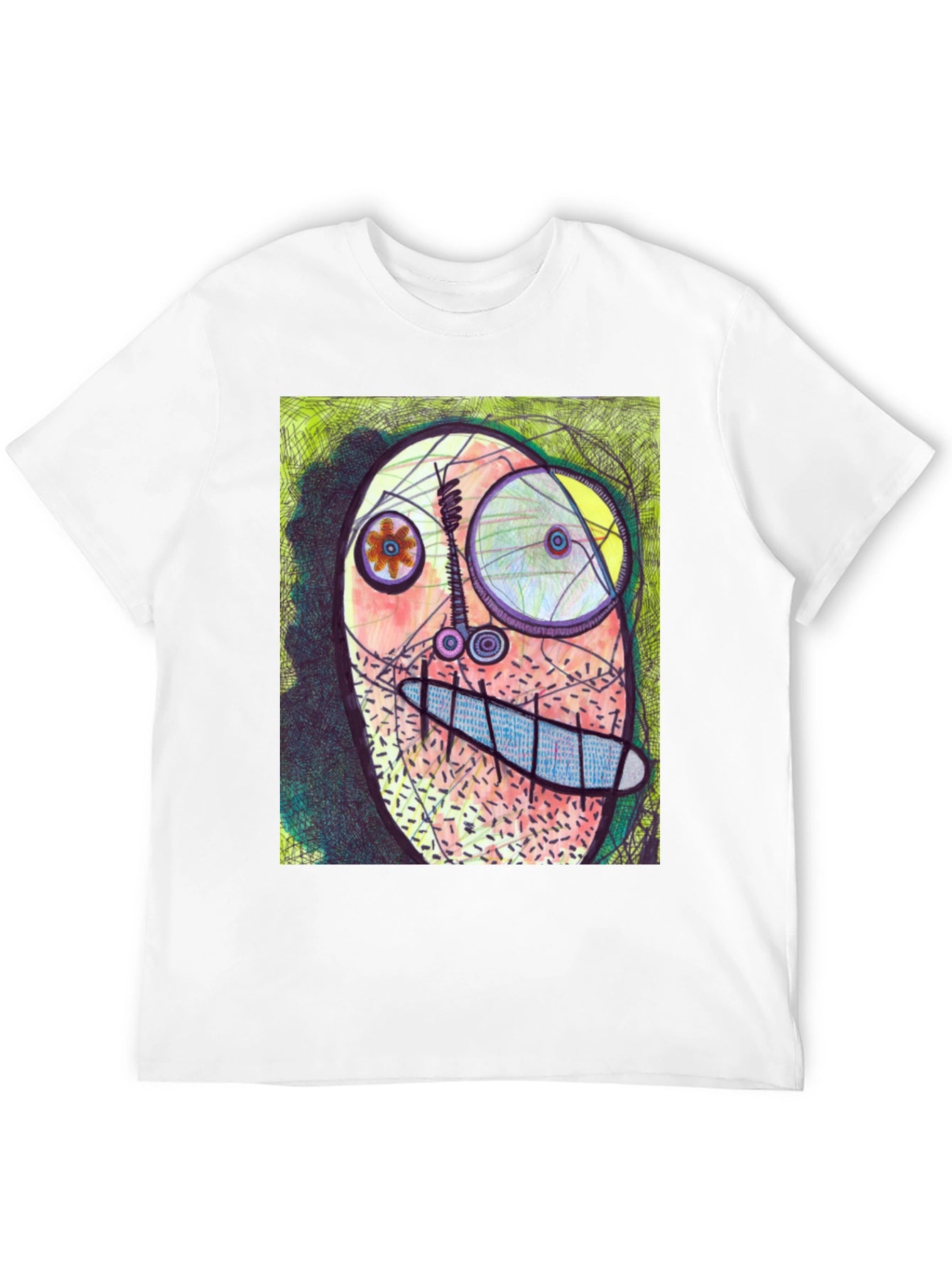 Abstract Face Graphic Tee - Unique Art T-Shirt