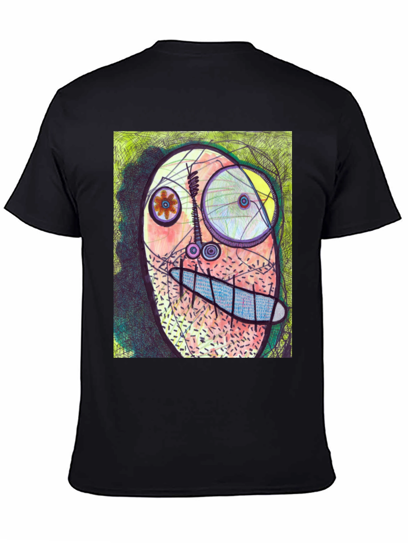 Abstract Face Graphic Tee - Unique Art T-Shirt