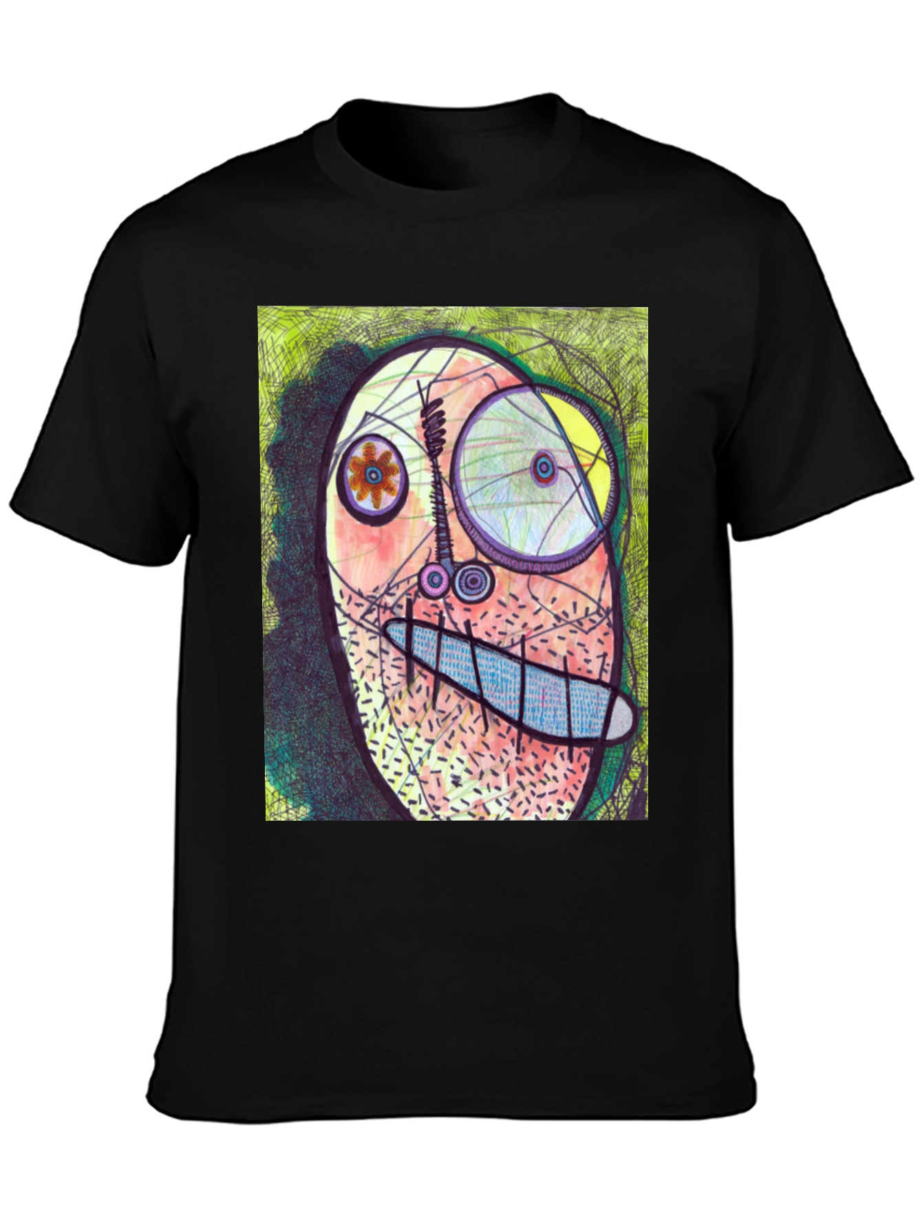Abstract Face Graphic Tee - Unique Art T-Shirt