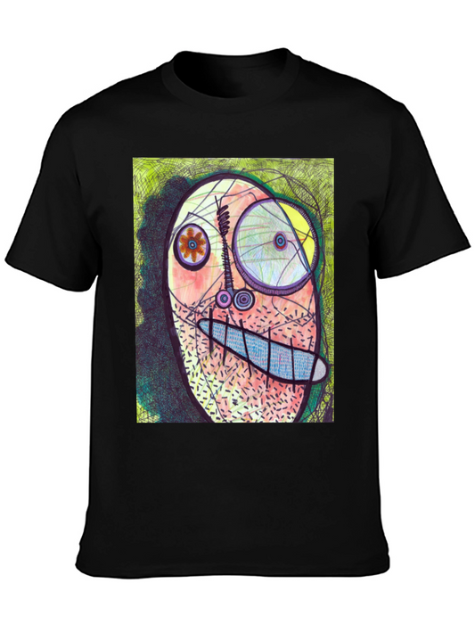 Abstract Face Graphic Tee - Unique Art T-Shirt