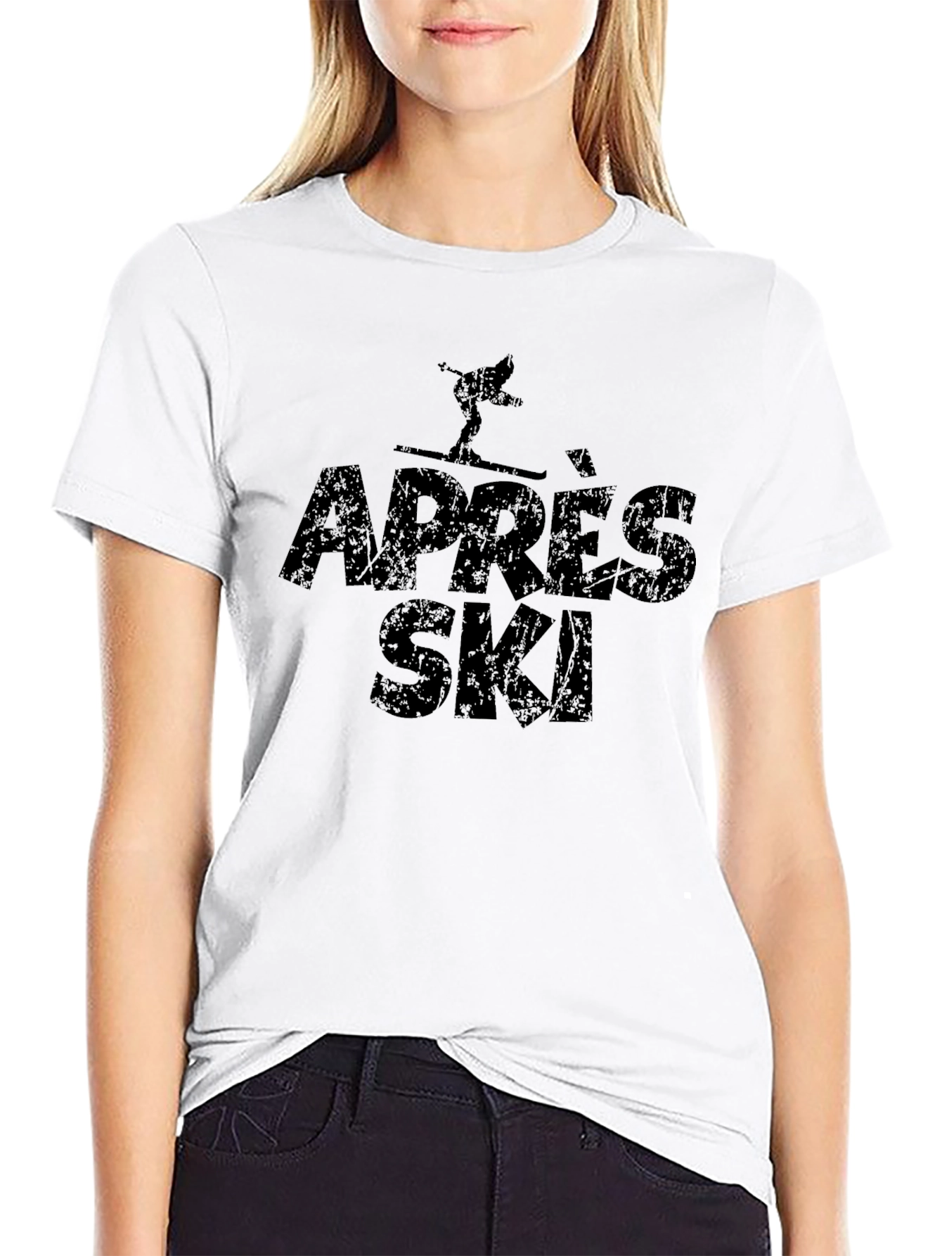Apres Ski Graphic Tee - Black Cotton T-Shirt