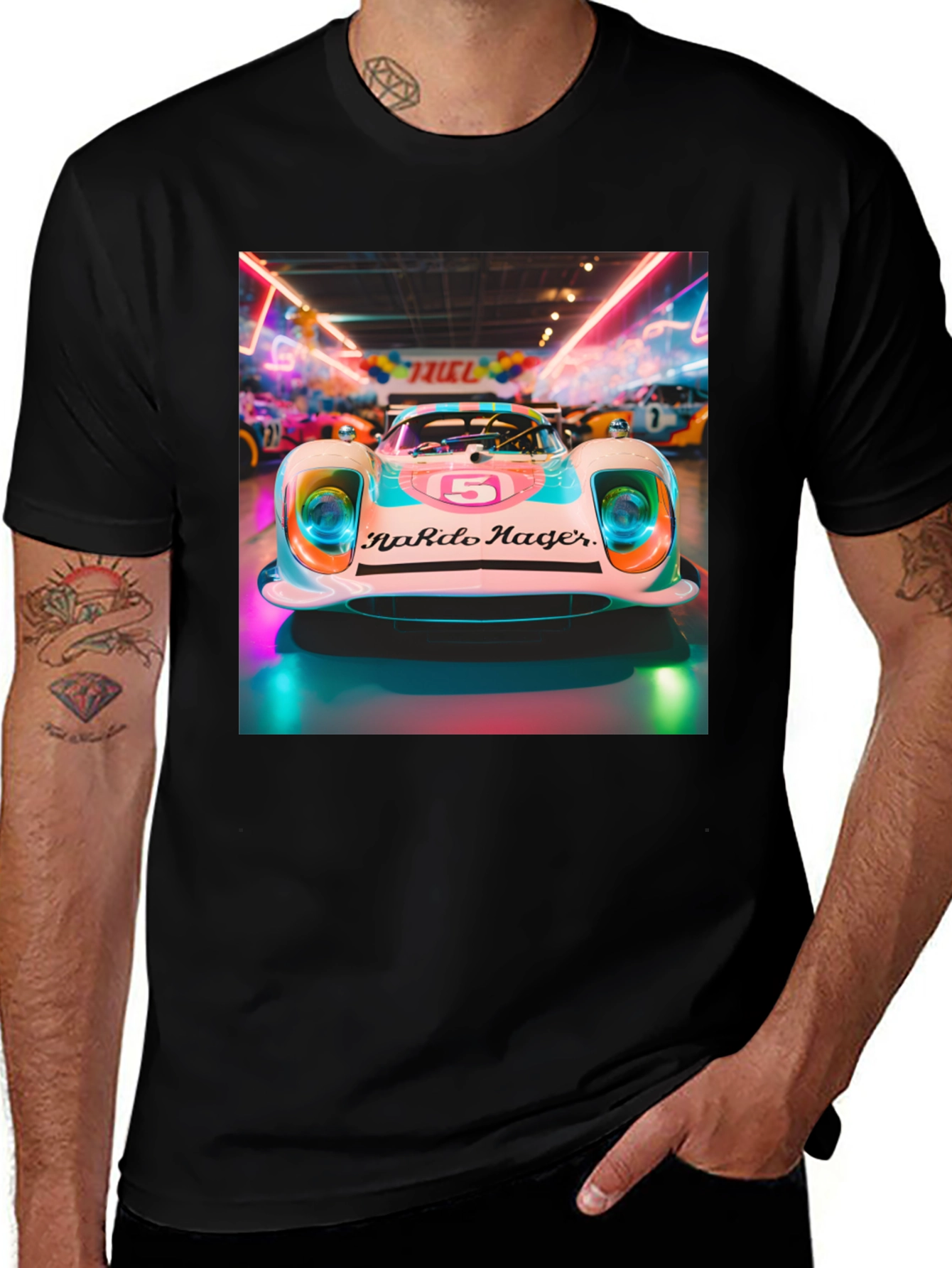 Retro Racing Car Graphic Tee