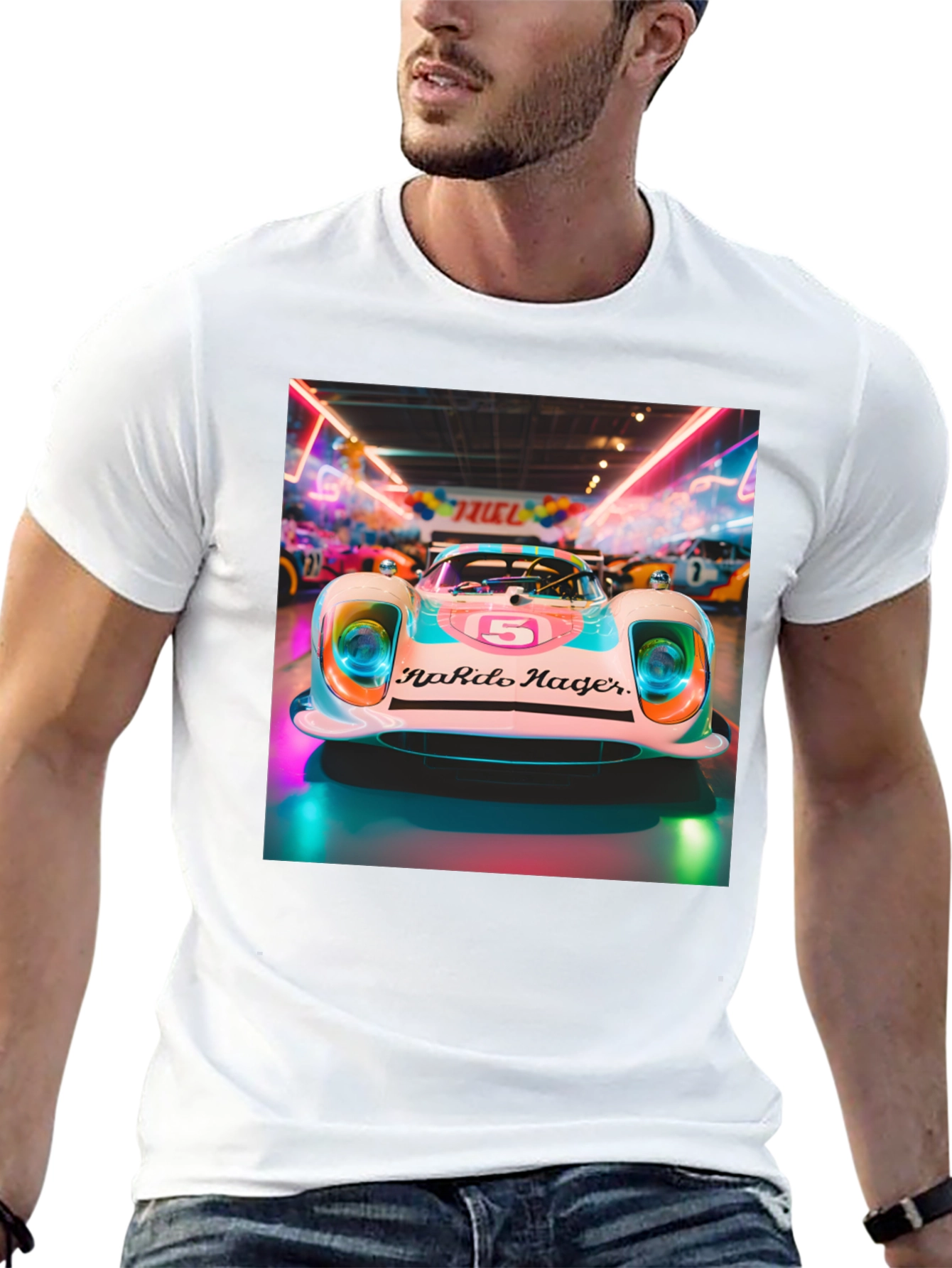 Retro Racing Car Graphic Tee
