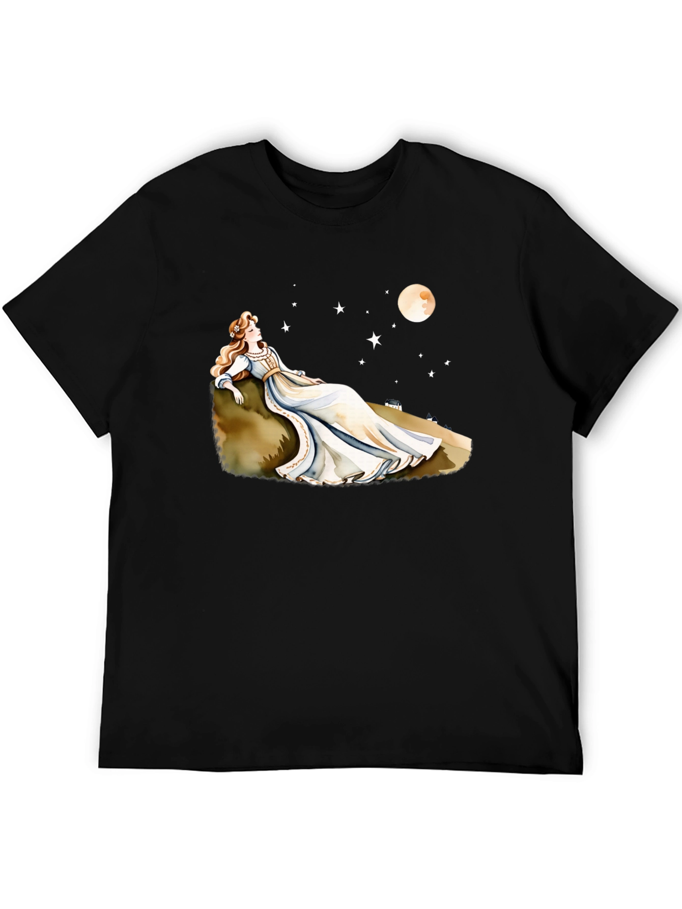 Dreamy Night T-Shirt - Woman Moon & Stars