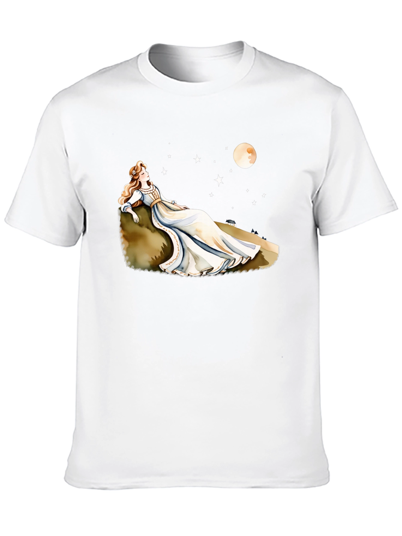 Dreamy Night T-Shirt - Woman Moon & Stars