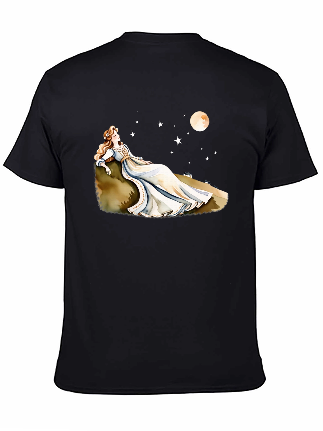 Dreamy Night T-Shirt - Woman Moon & Stars