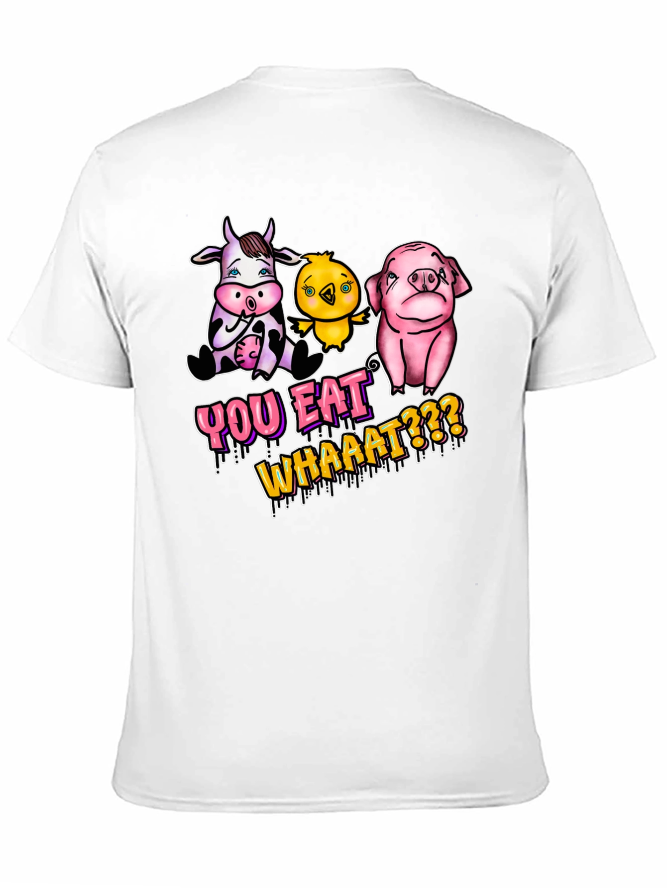 Vegan T-Shirt: You Eat Whaaat??? Funny Animal Design