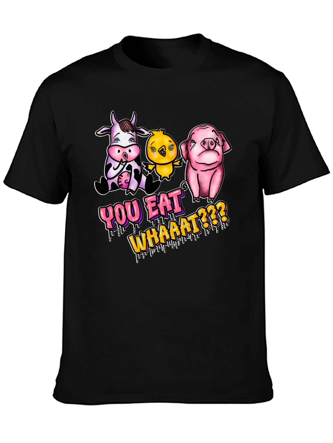 Vegan T-Shirt: You Eat Whaaat??? Funny Animal Design