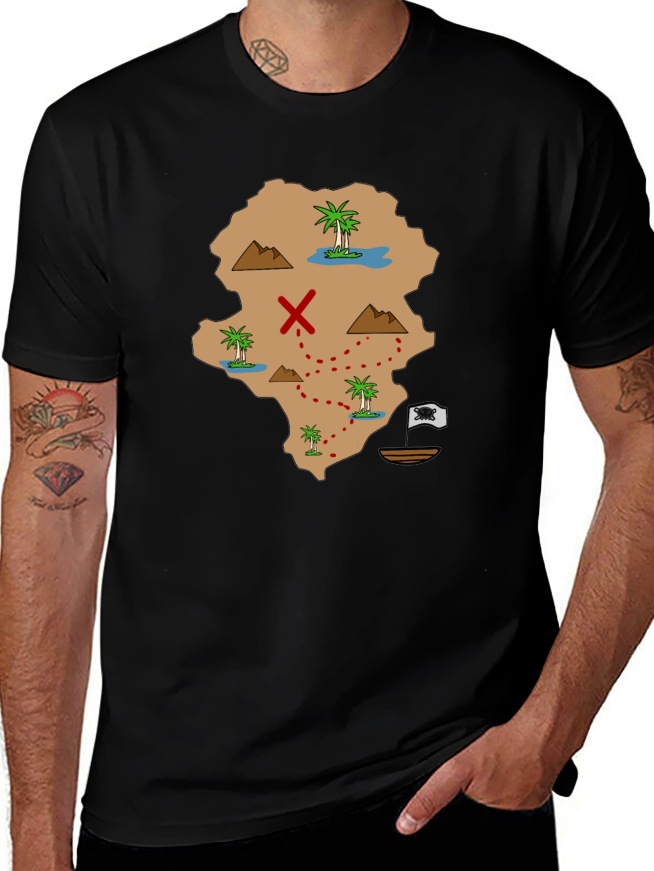 Pirate Map Graphic Tee - Find Your Treasure!