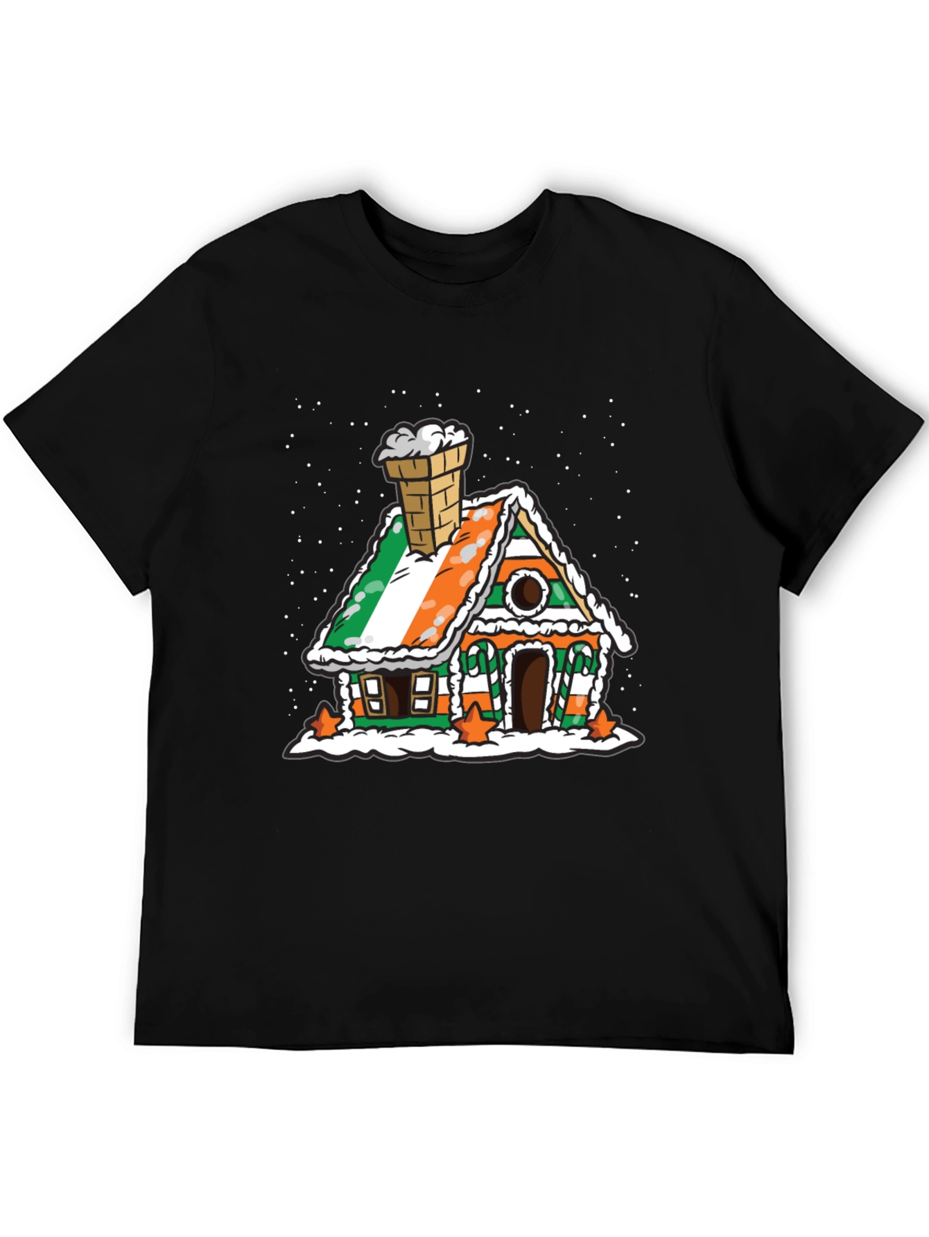 Irish Flag Gingerbread House Black T-Shirt