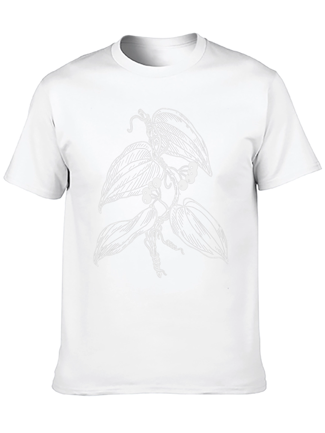 Botanical Vine Graphic Tee - Black Cotton T-Shirt