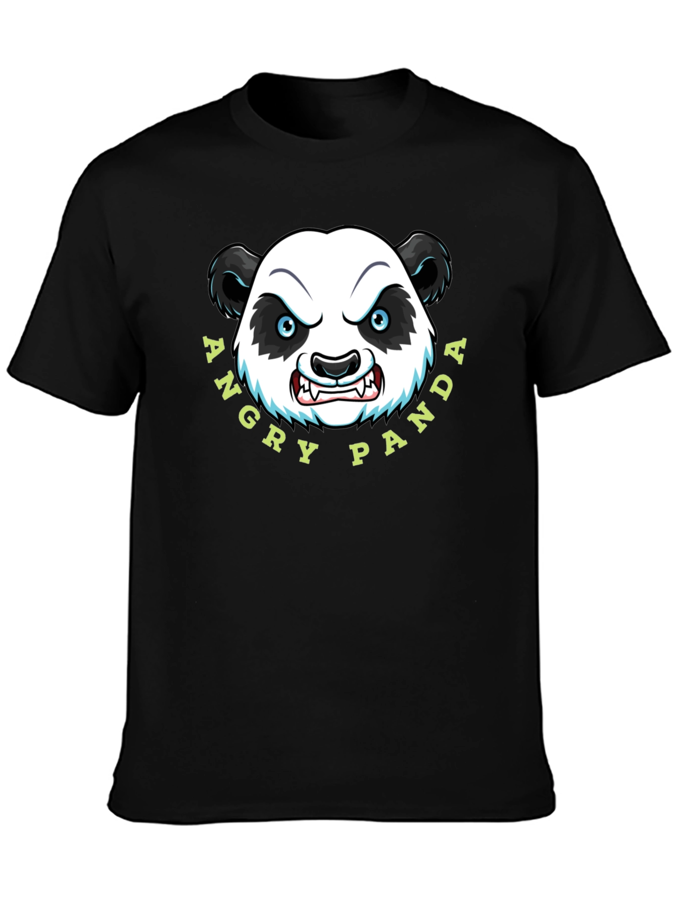 Angry Panda Graphic Tee - Black Cotton T-Shirt