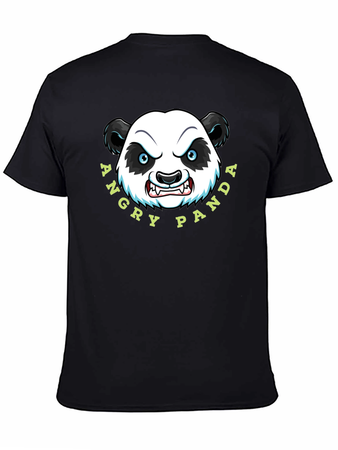 Angry Panda Graphic Tee - Black Cotton T-Shirt