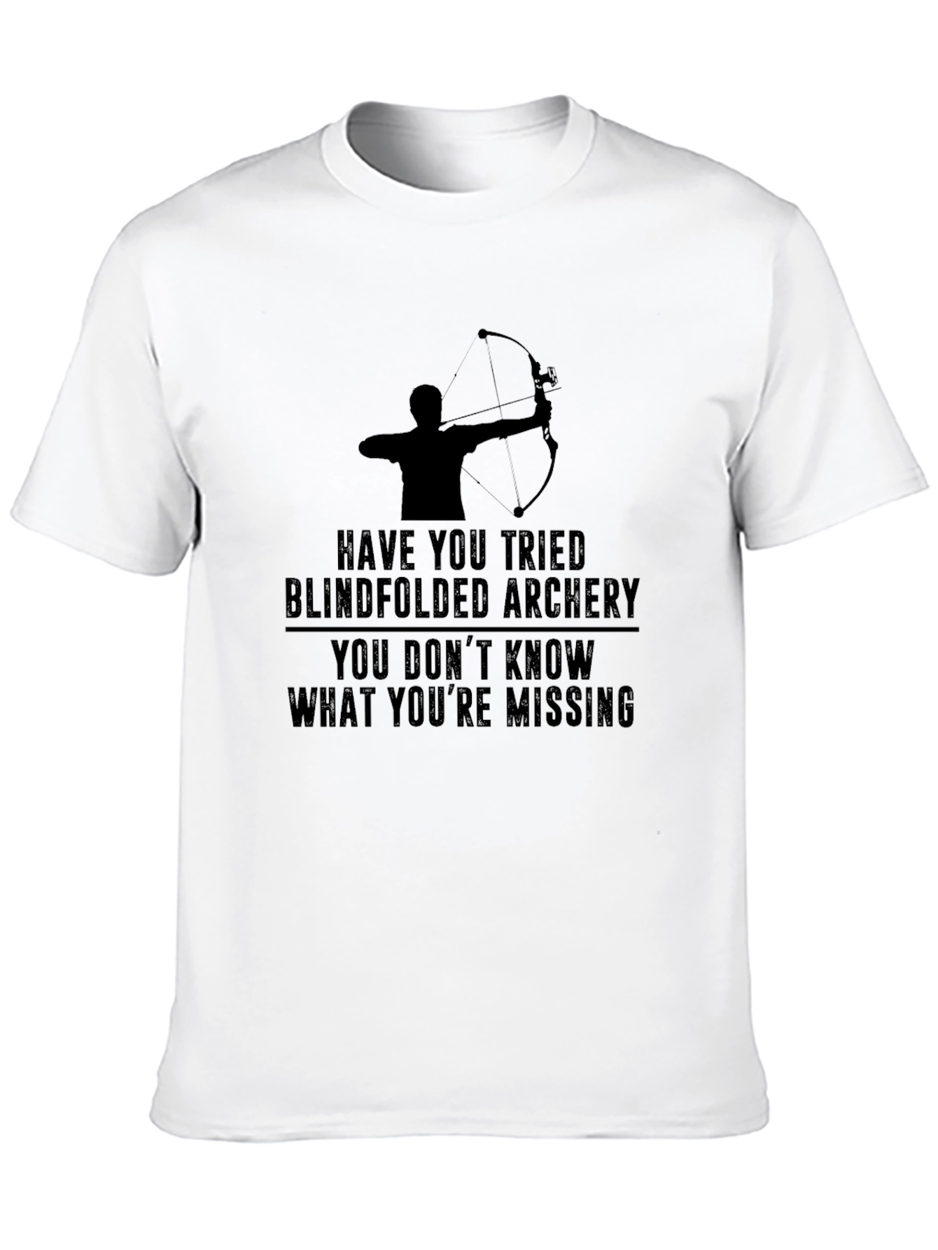 Blindfolded Archery T-Shirt: Funny Novelty Tee for Archers