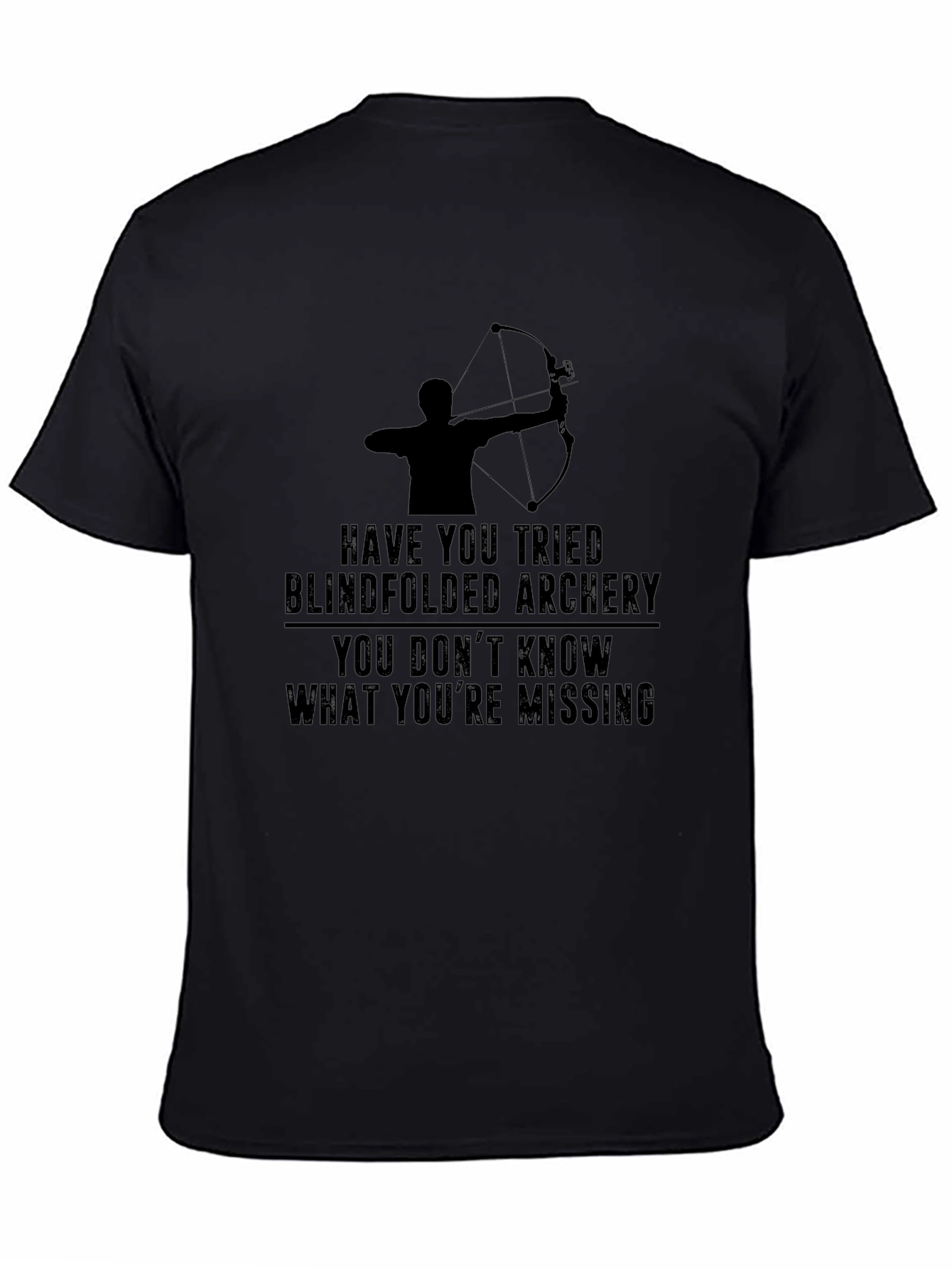 Blindfolded Archery T-Shirt: Funny Novelty Tee for Archers