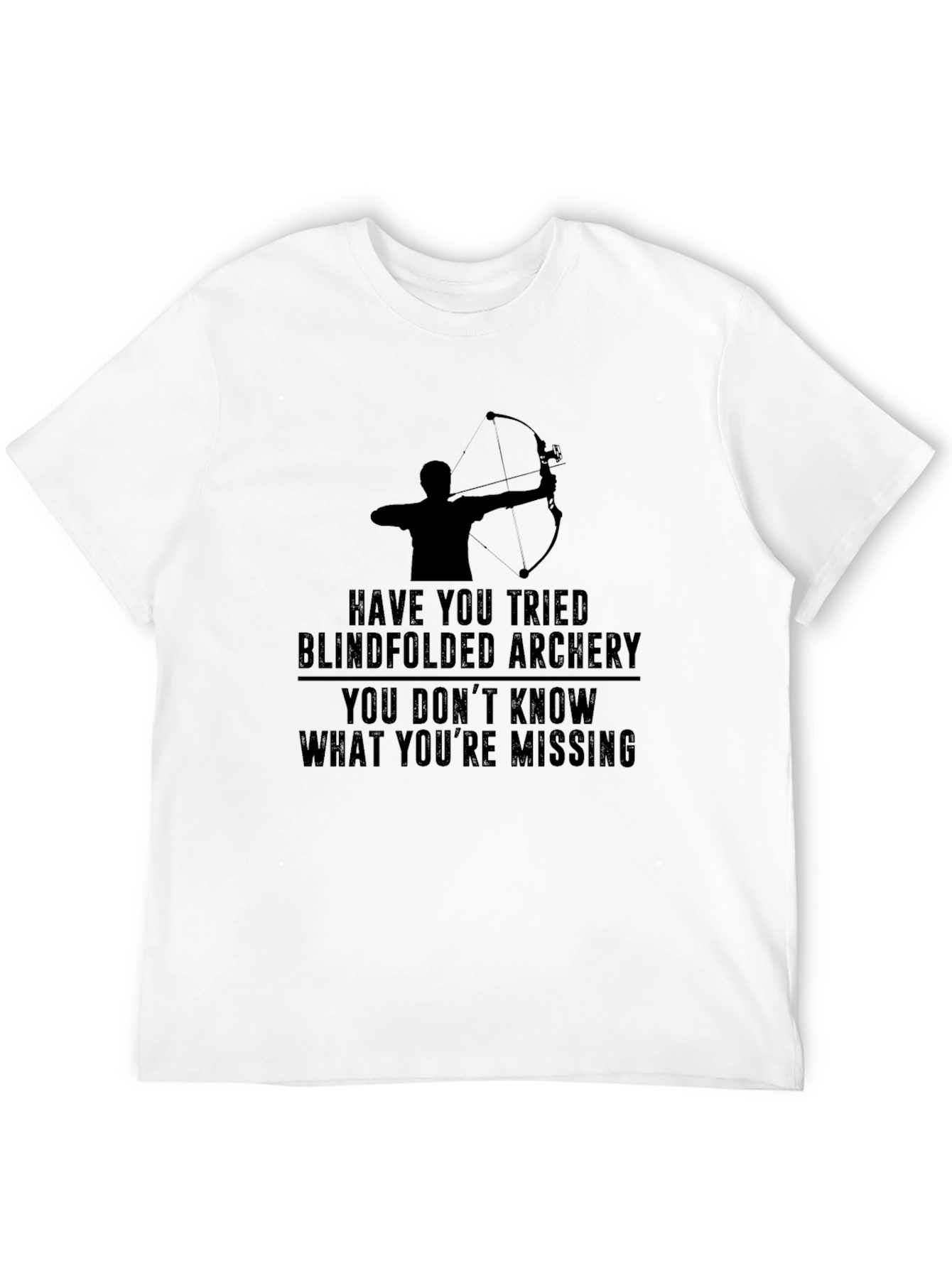 Blindfolded Archery T-Shirt: Funny Novelty Tee for Archers