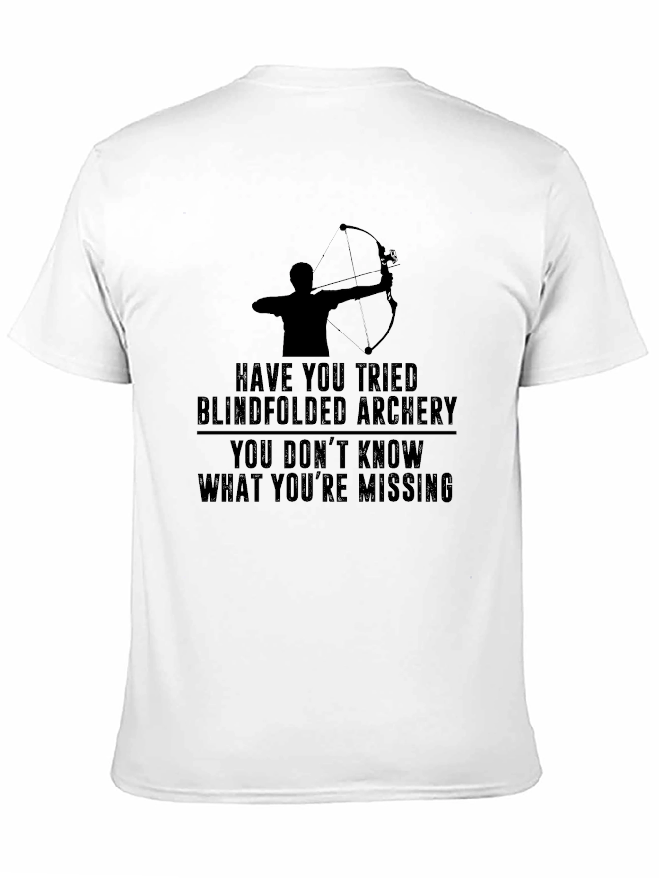 Blindfolded Archery T-Shirt: Funny Novelty Tee for Archers