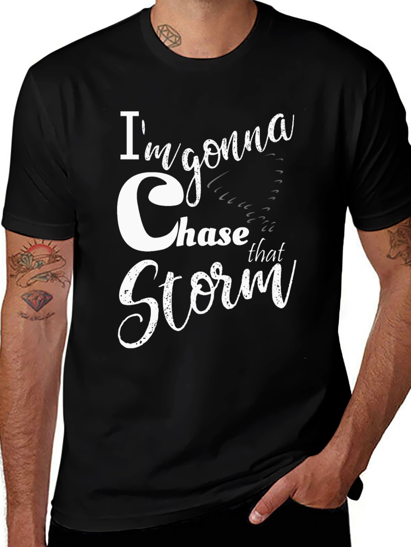 Chase That Storm Graphic Tee - Black