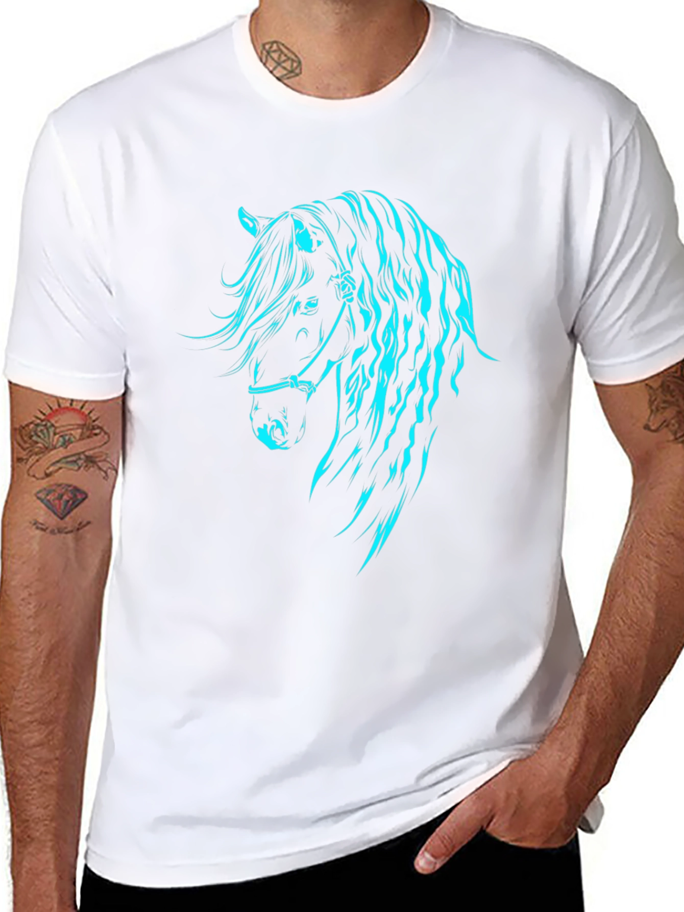 Horse Graphic Tee - Black