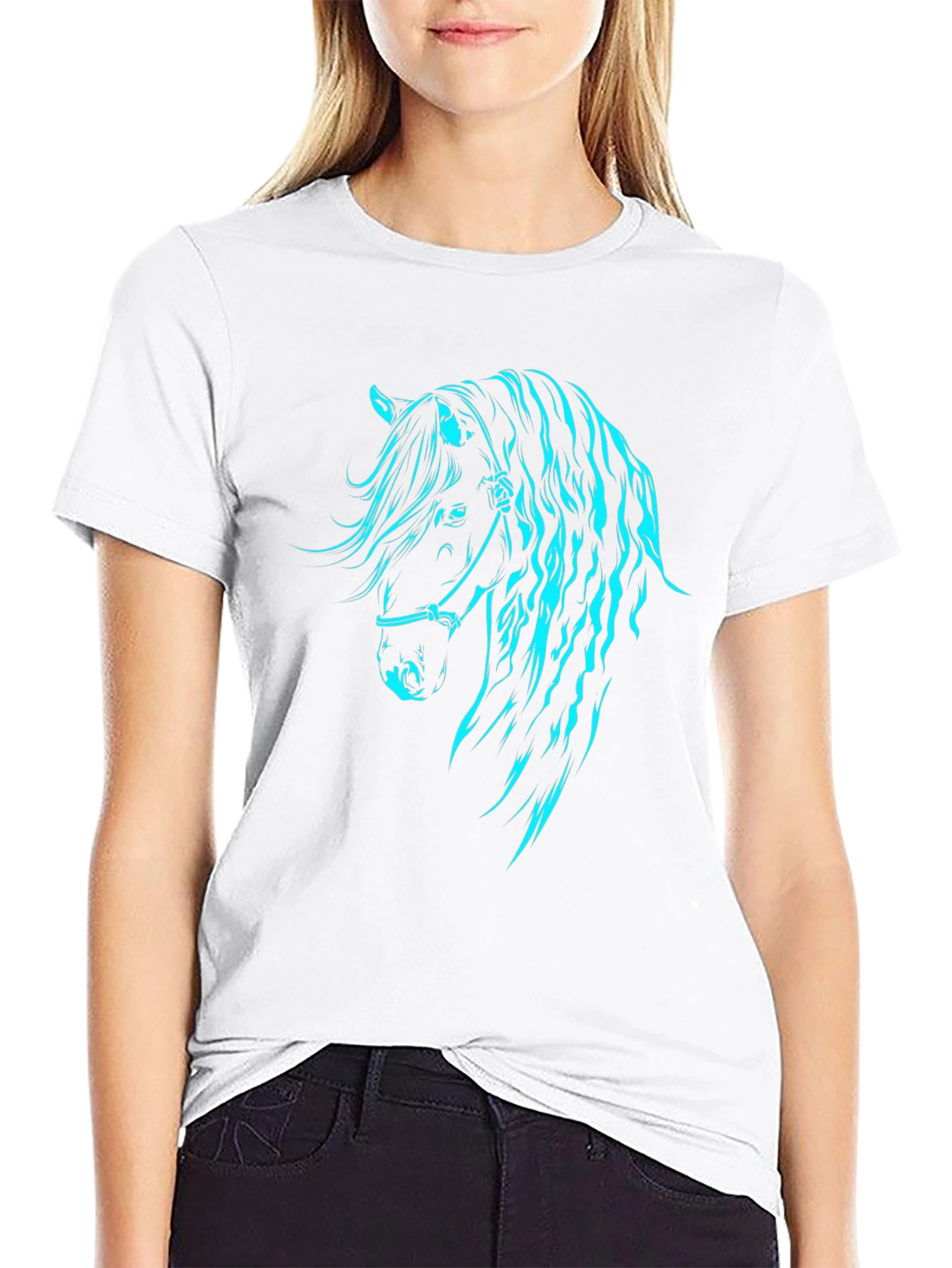 Horse Graphic Tee - Black