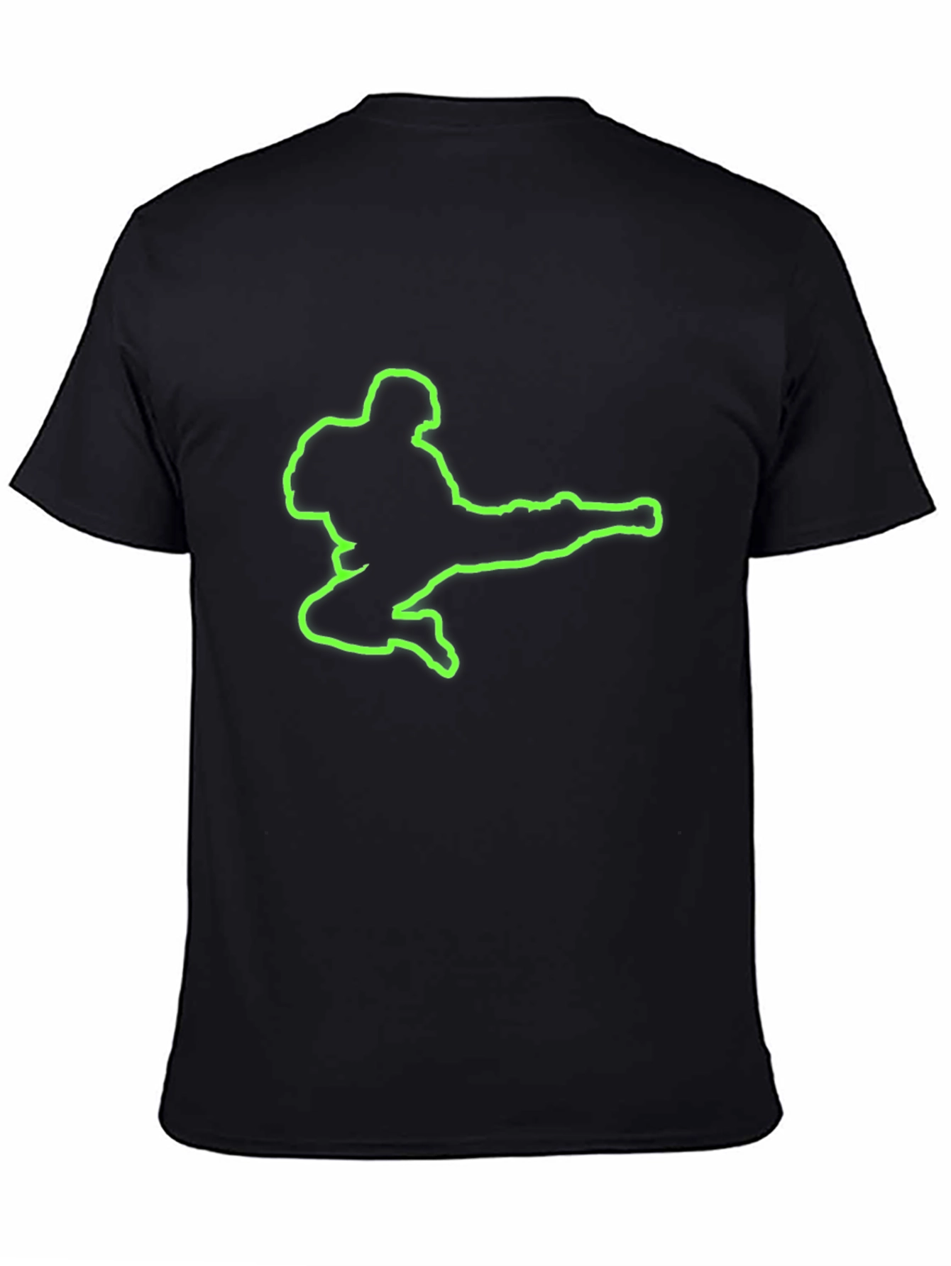 Neon Kick Silhouette Black T-Shirt