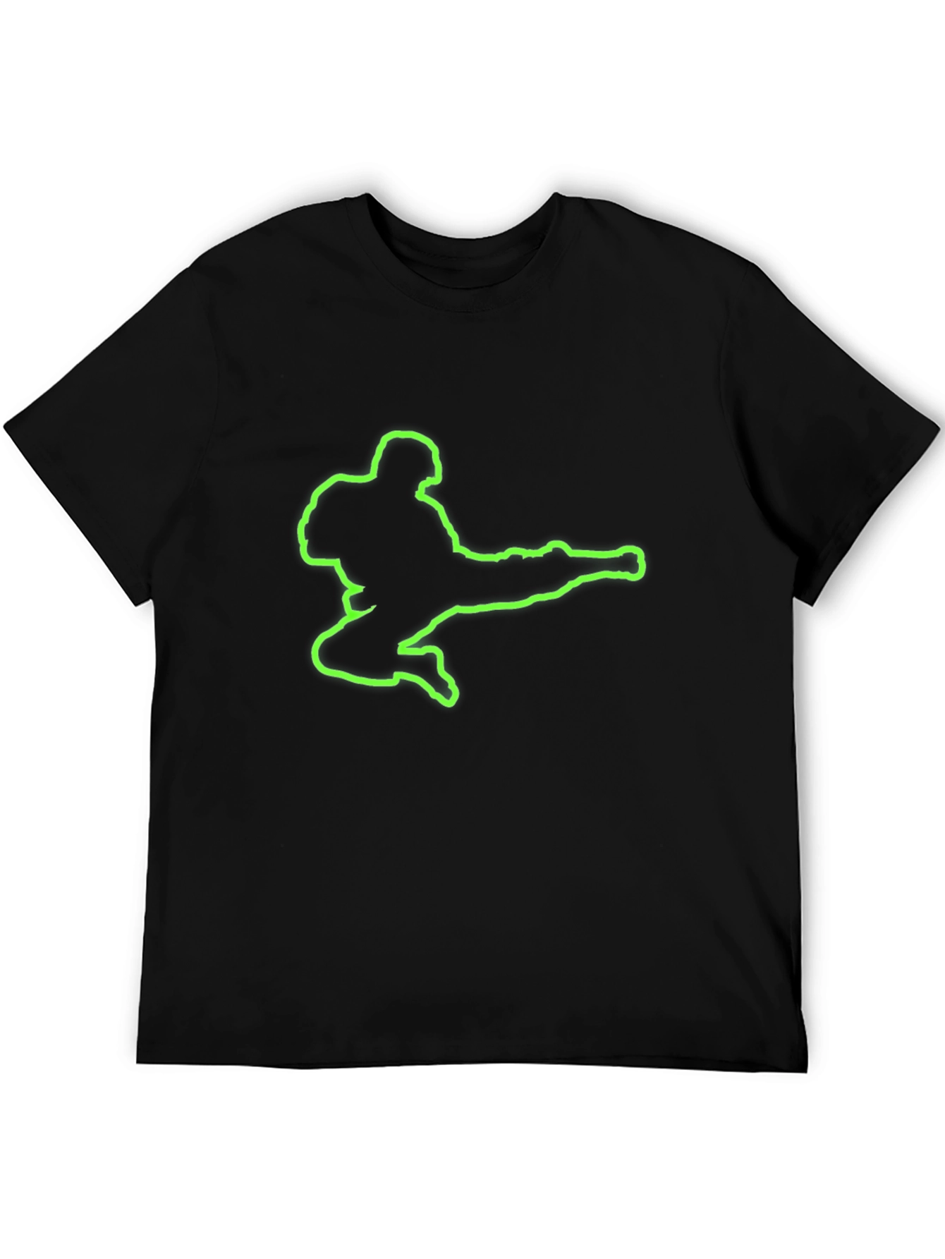 Neon Kick Silhouette Black T-Shirt