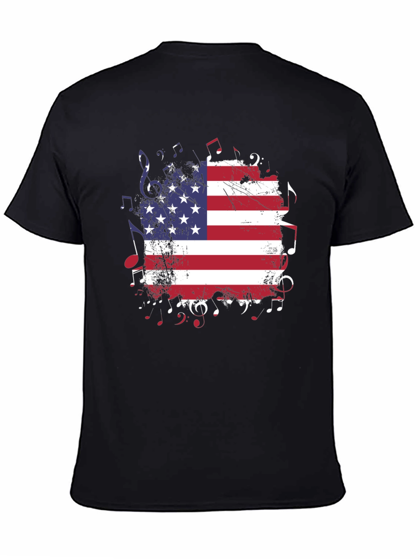 American Flag Music Notes T-Shirt