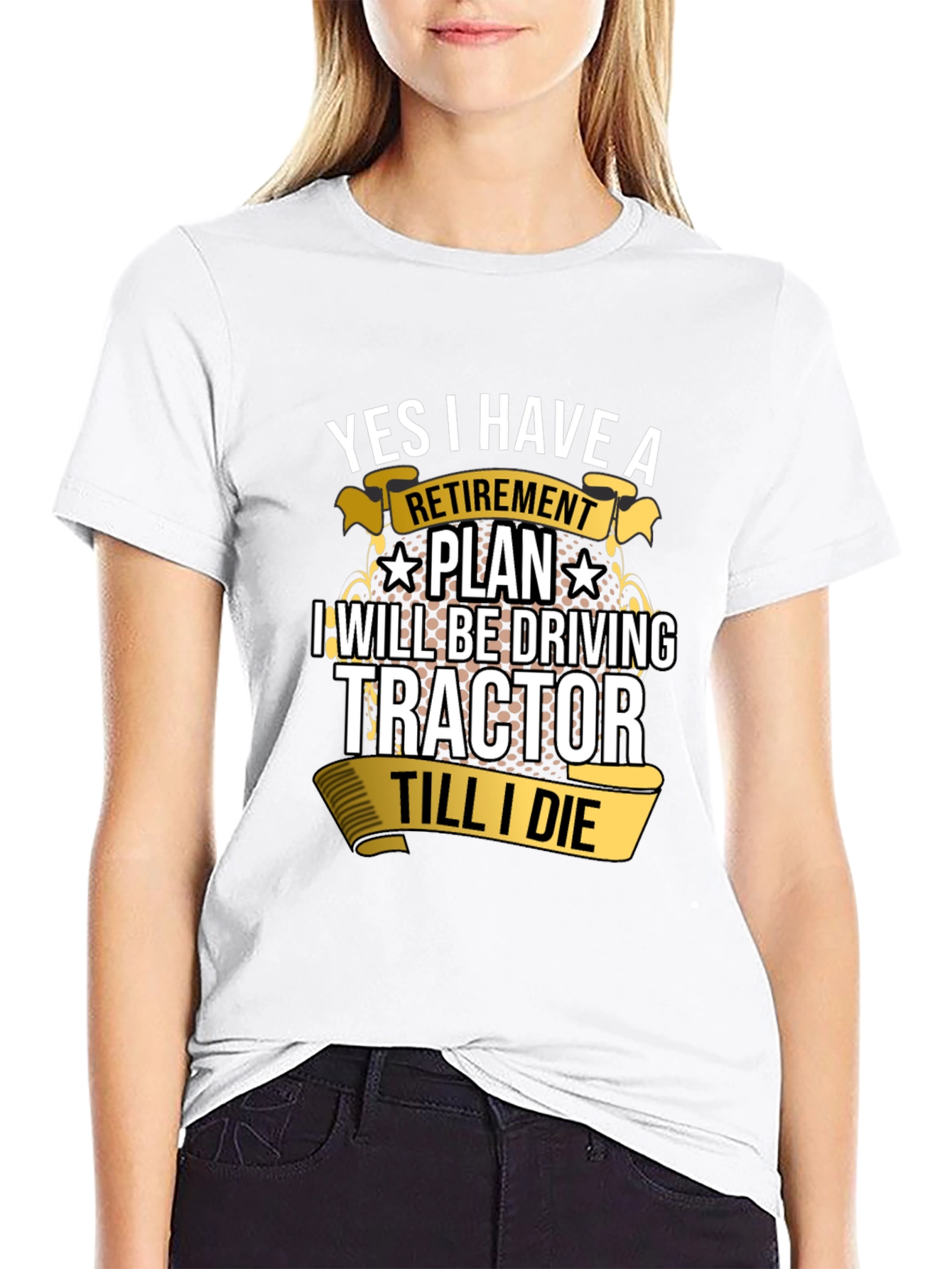Retirement Tractor T-Shirt - Driving Til I Die!