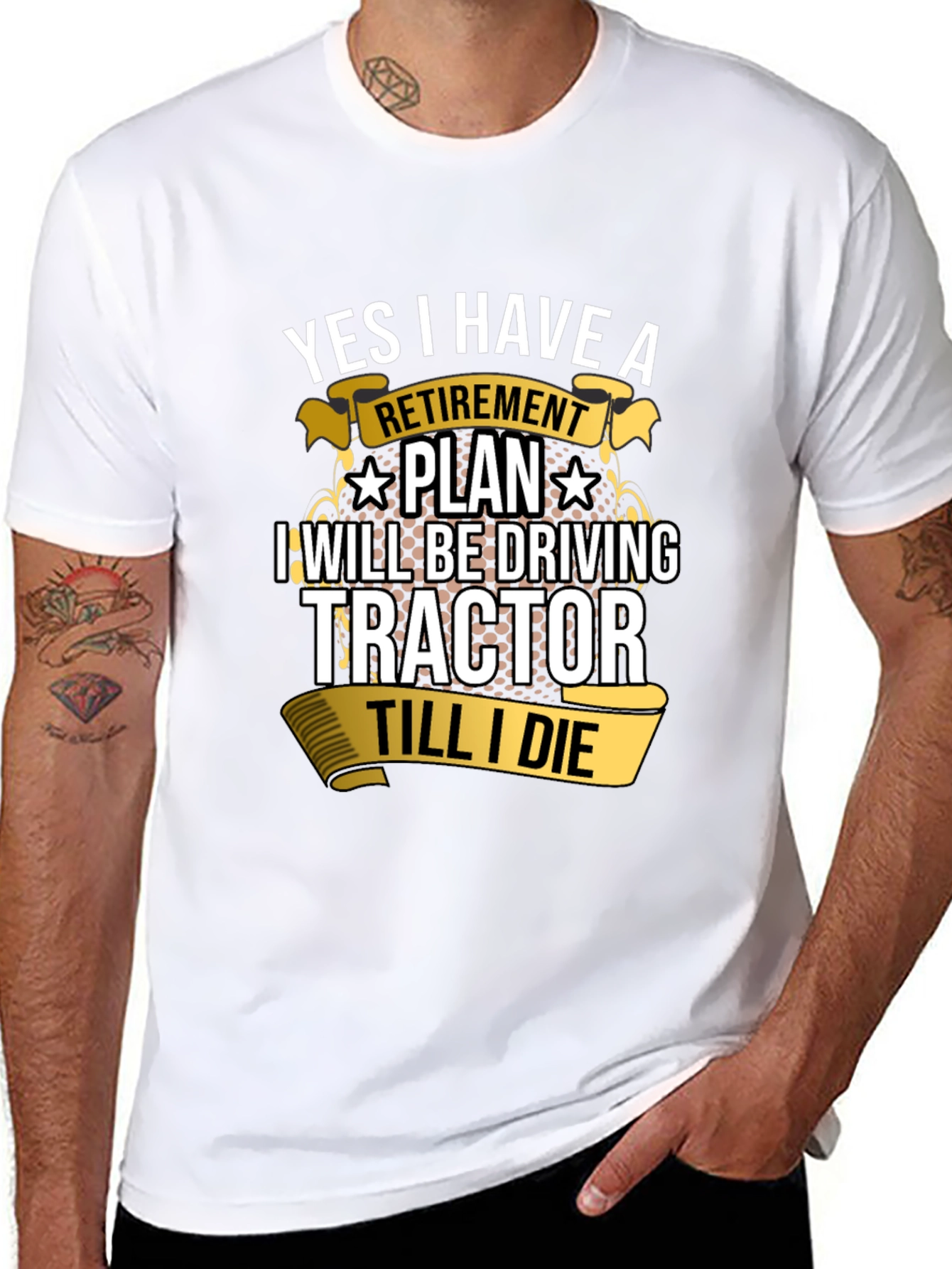 Retirement Tractor T-Shirt - Driving Til I Die!