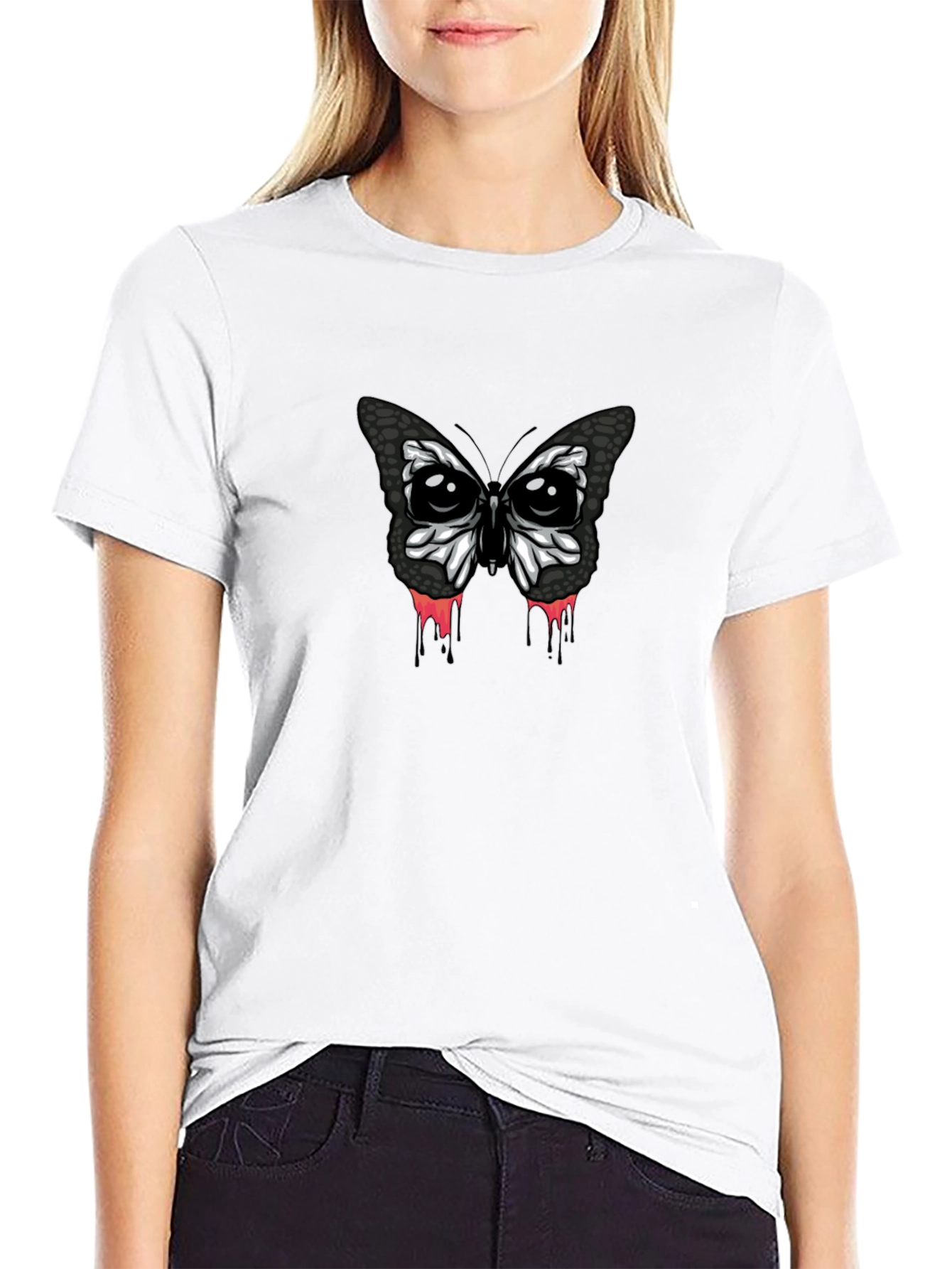Butterfly Graphic T-Shirt - Black