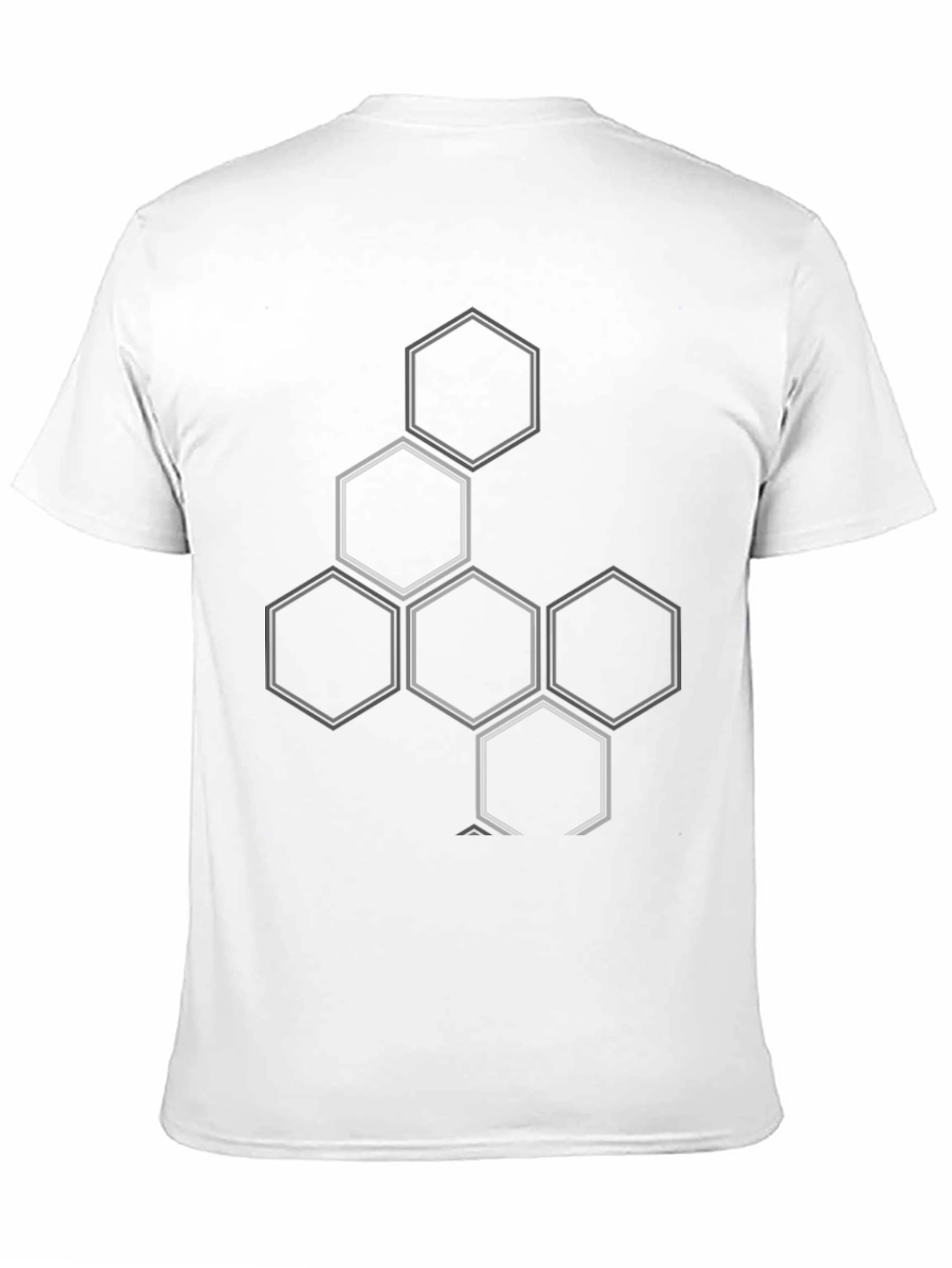 Geometric Hexagon Pattern Black T-Shirt