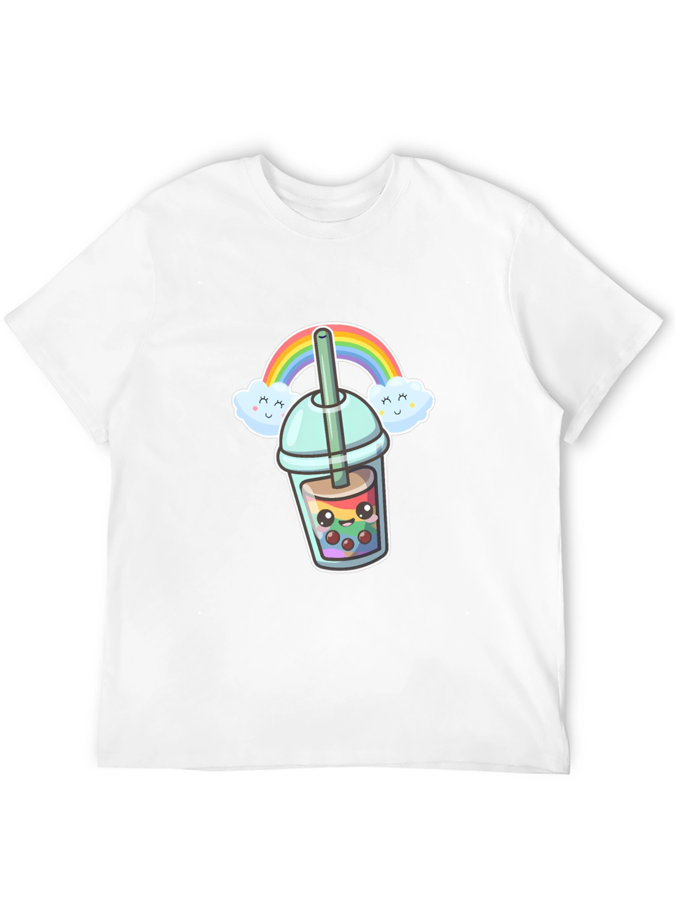 Kawaii Bubble Tea T-Shirt - Rainbow Design