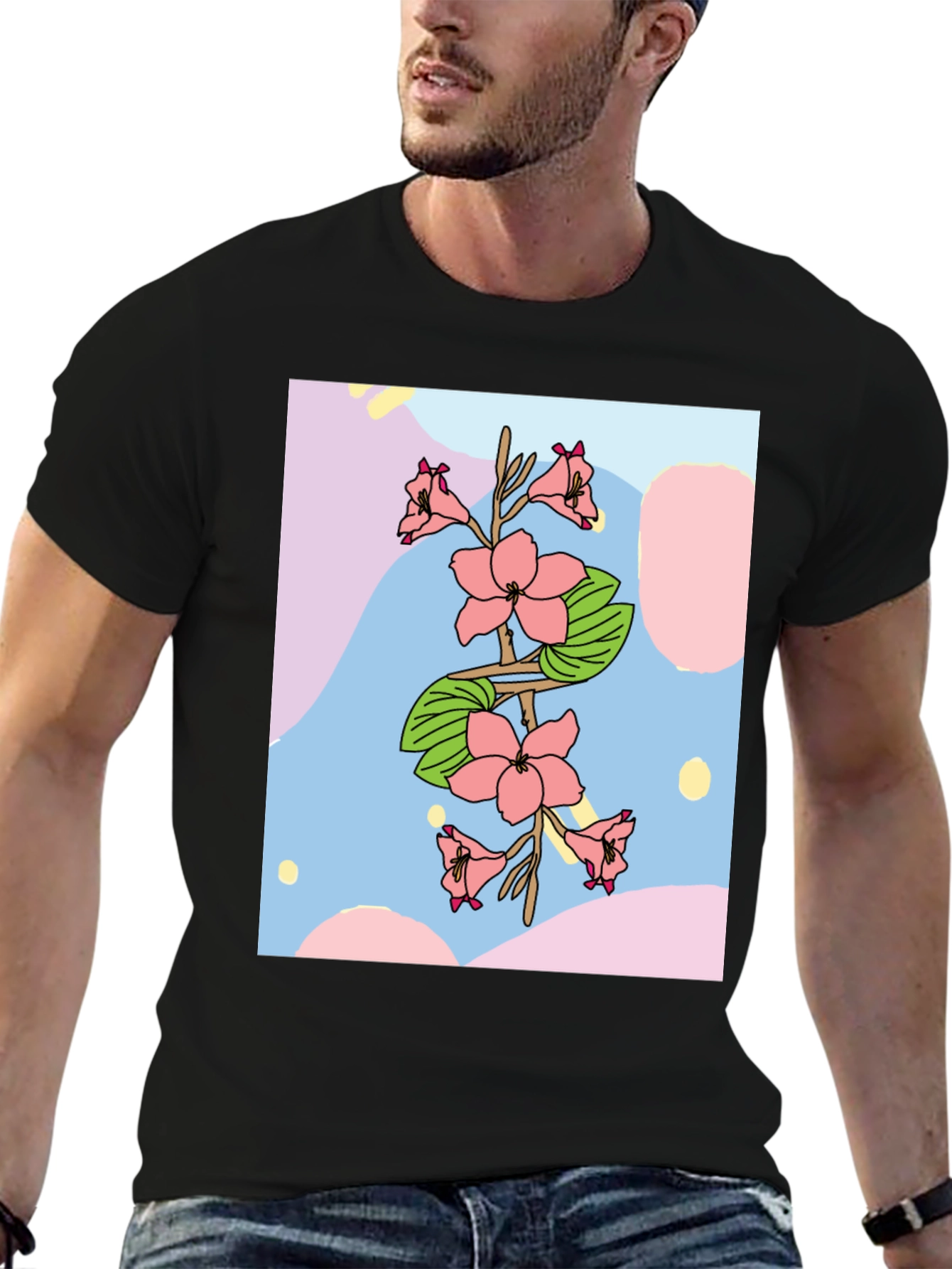 Floral Print T-Shirt - Artistic Design